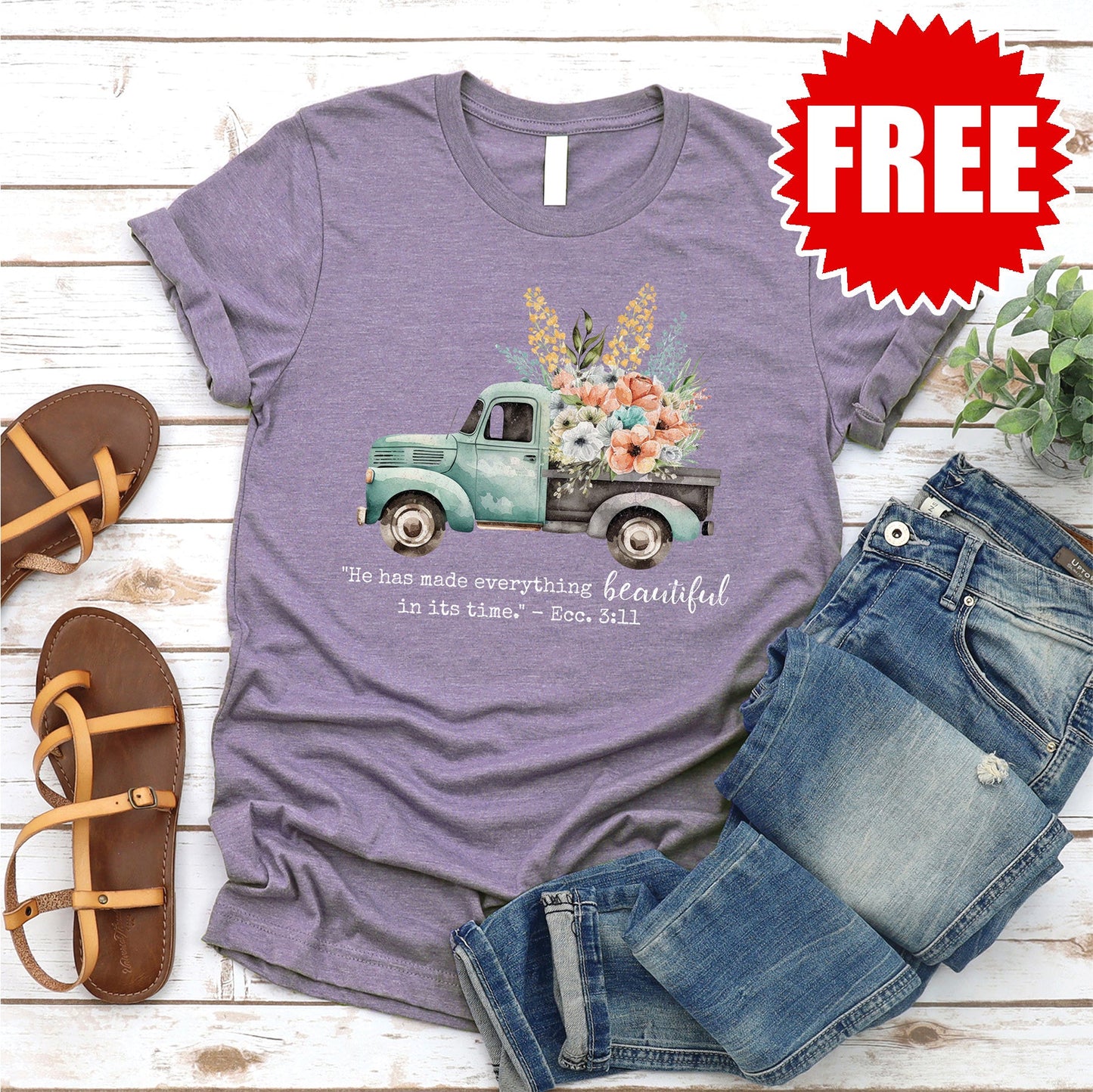 Beautiful In Its Time Tee - Heather Deep Purple - 0
