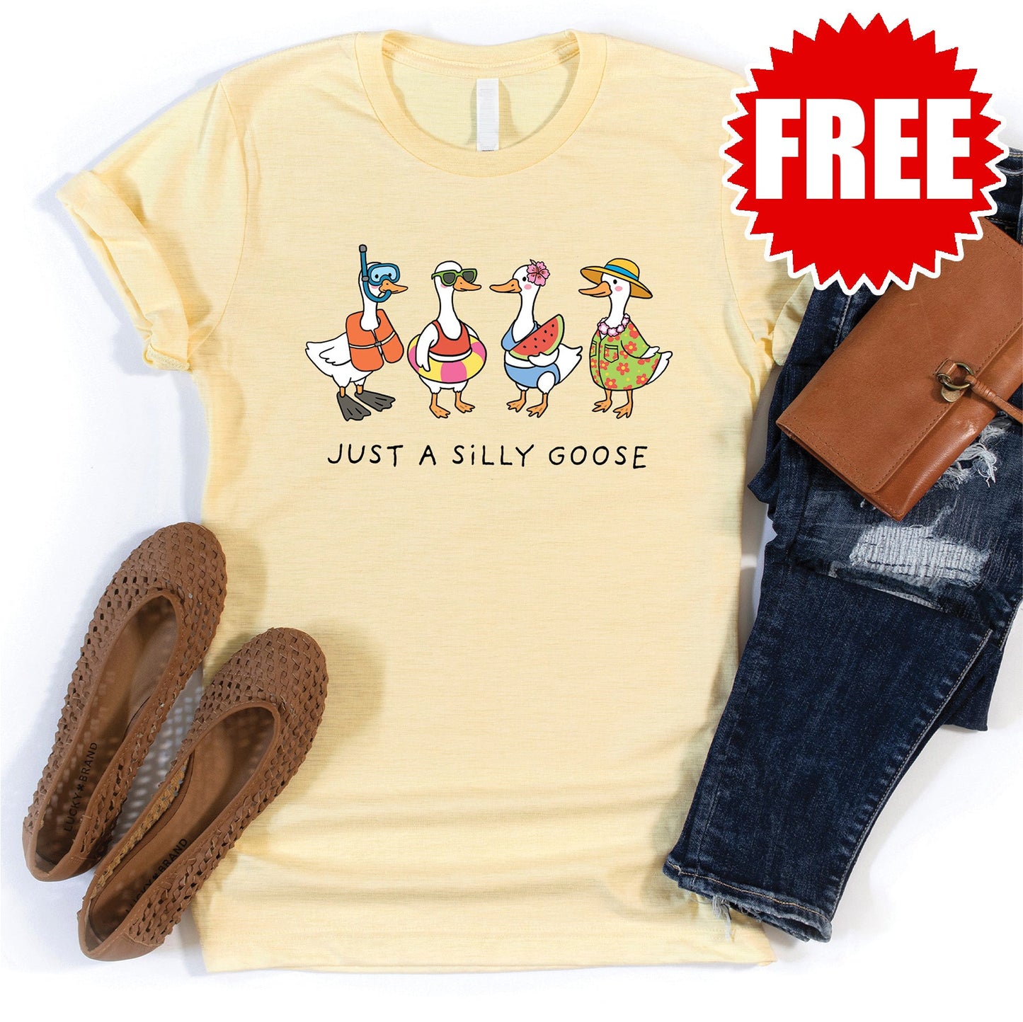 Silly Goose Tee - Heather Lemonade - 0