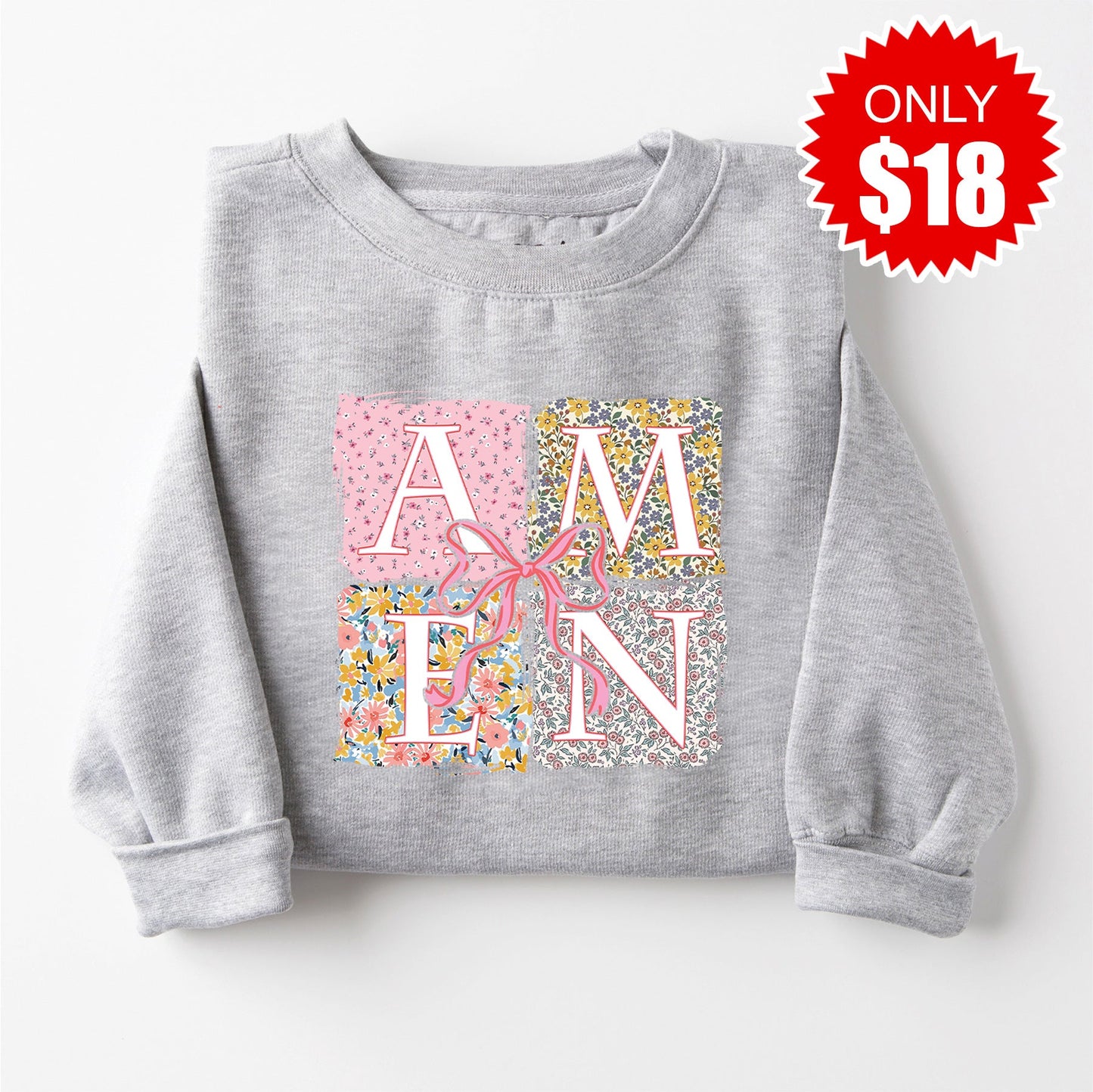 Amen Sweatshirt - Heather Grey - 18