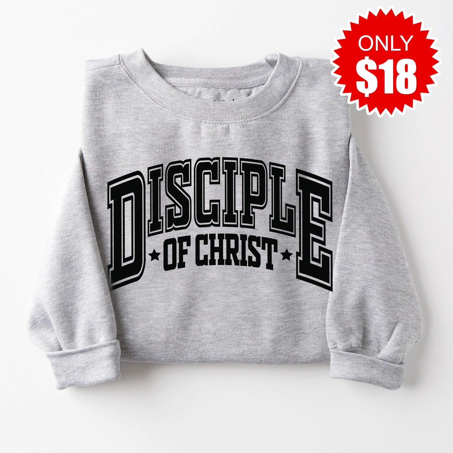 Disciple of Christ Sweatshirt - Heather Grey - 18