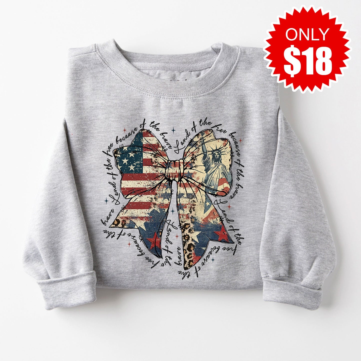 American Bow Sweatshirt - Heather Grey - 18