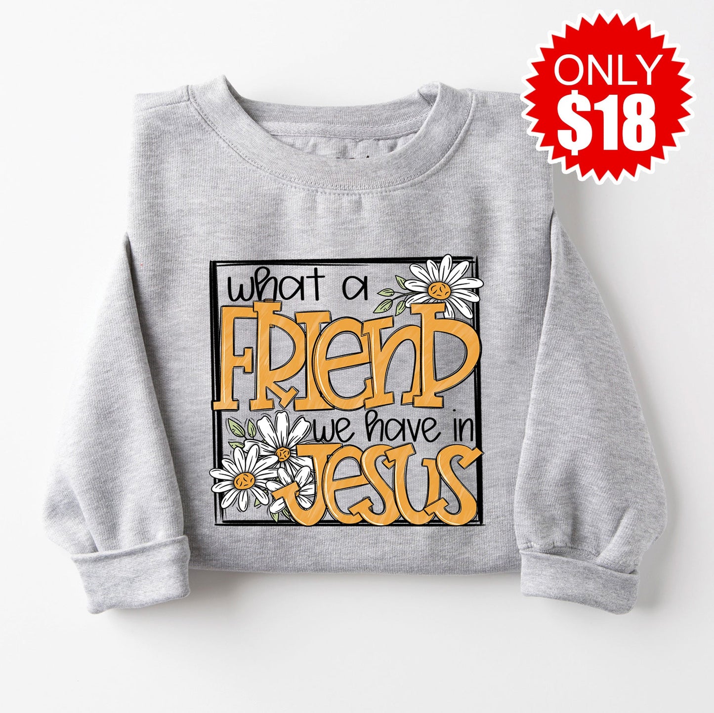 What A Friend Crewneck Sweatshirt - Heather Grey