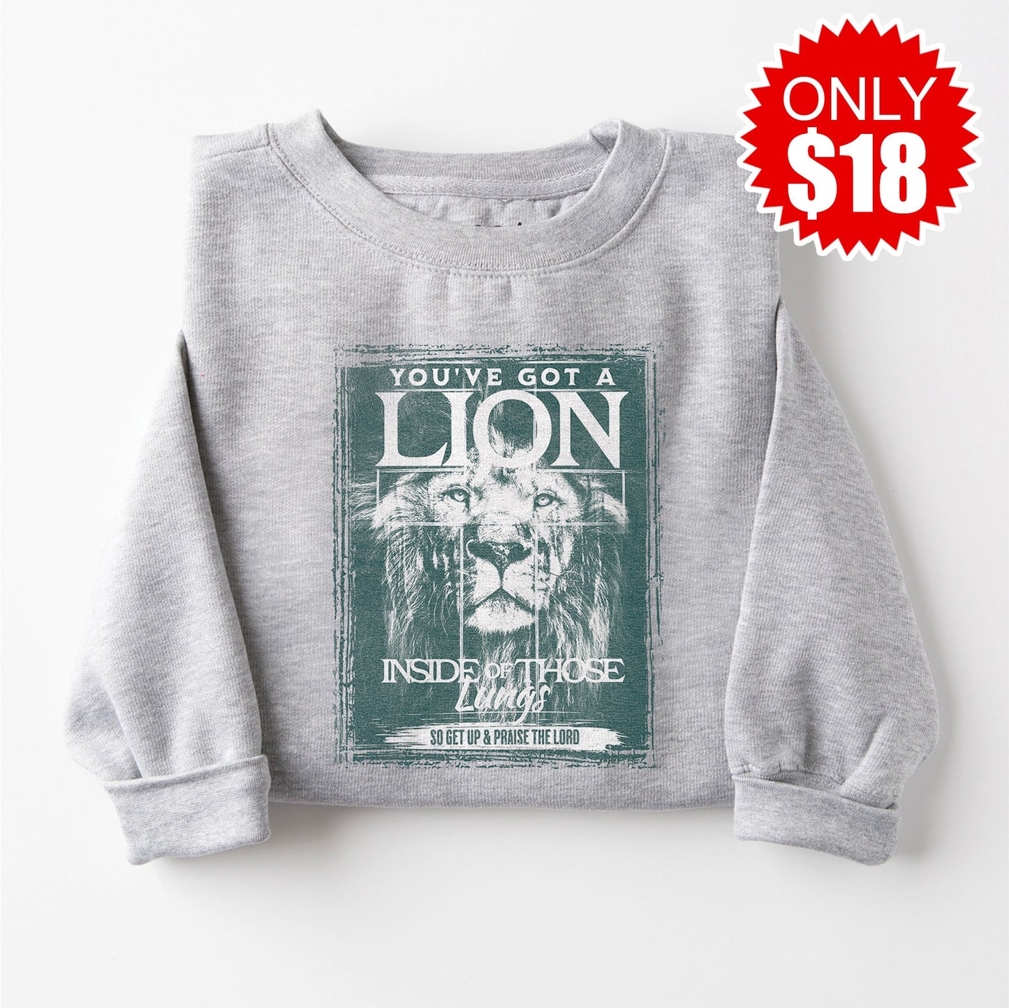 Praise The Lord Crewneck Sweatshirt - Heather Grey