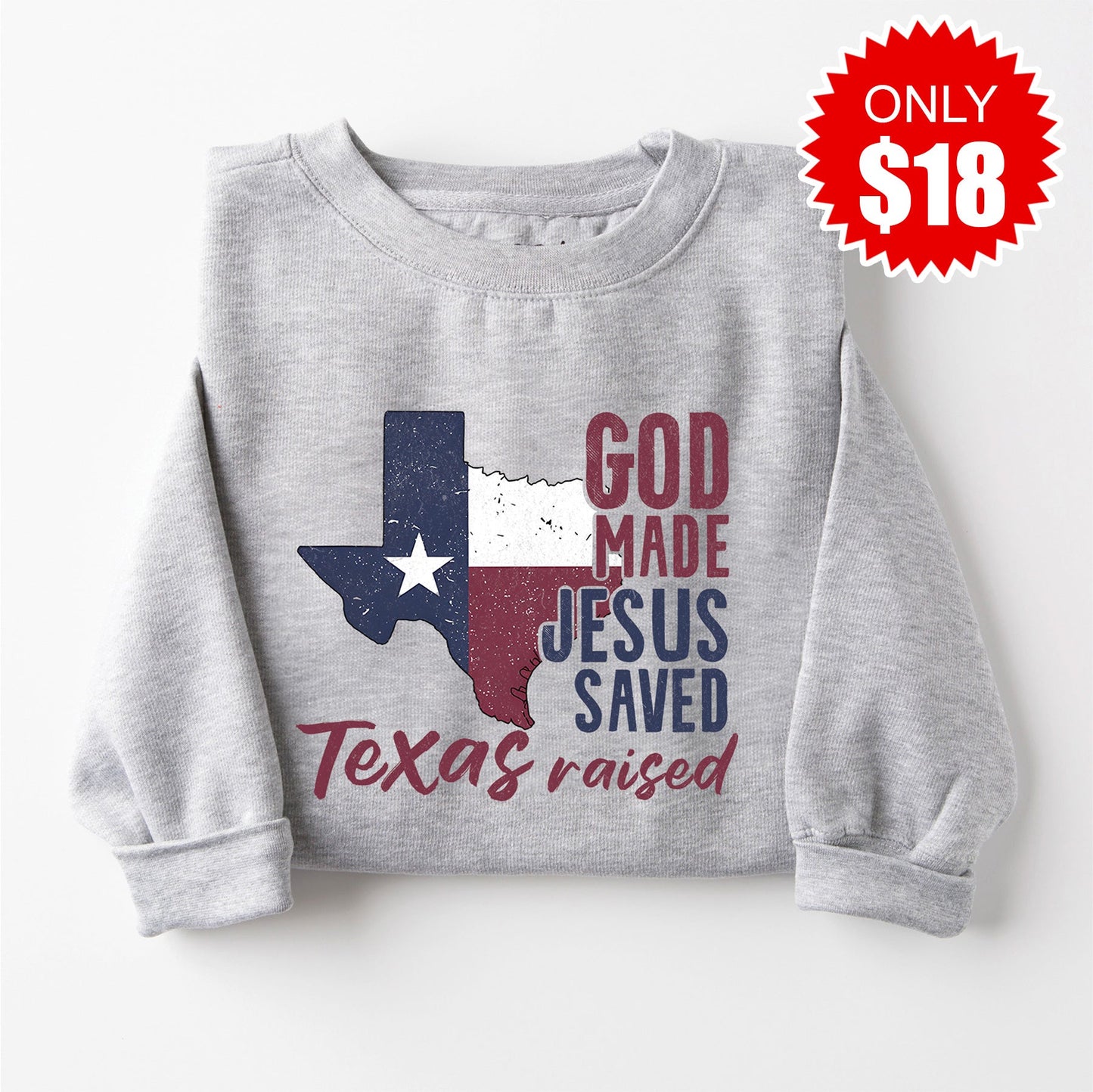 Texas Raised Sweatshirt - Heather Grey - 18