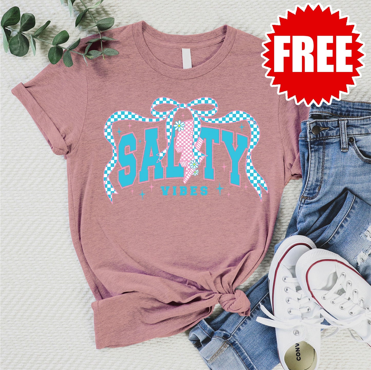 Salty Vibes Tee - Heather Guava - 0