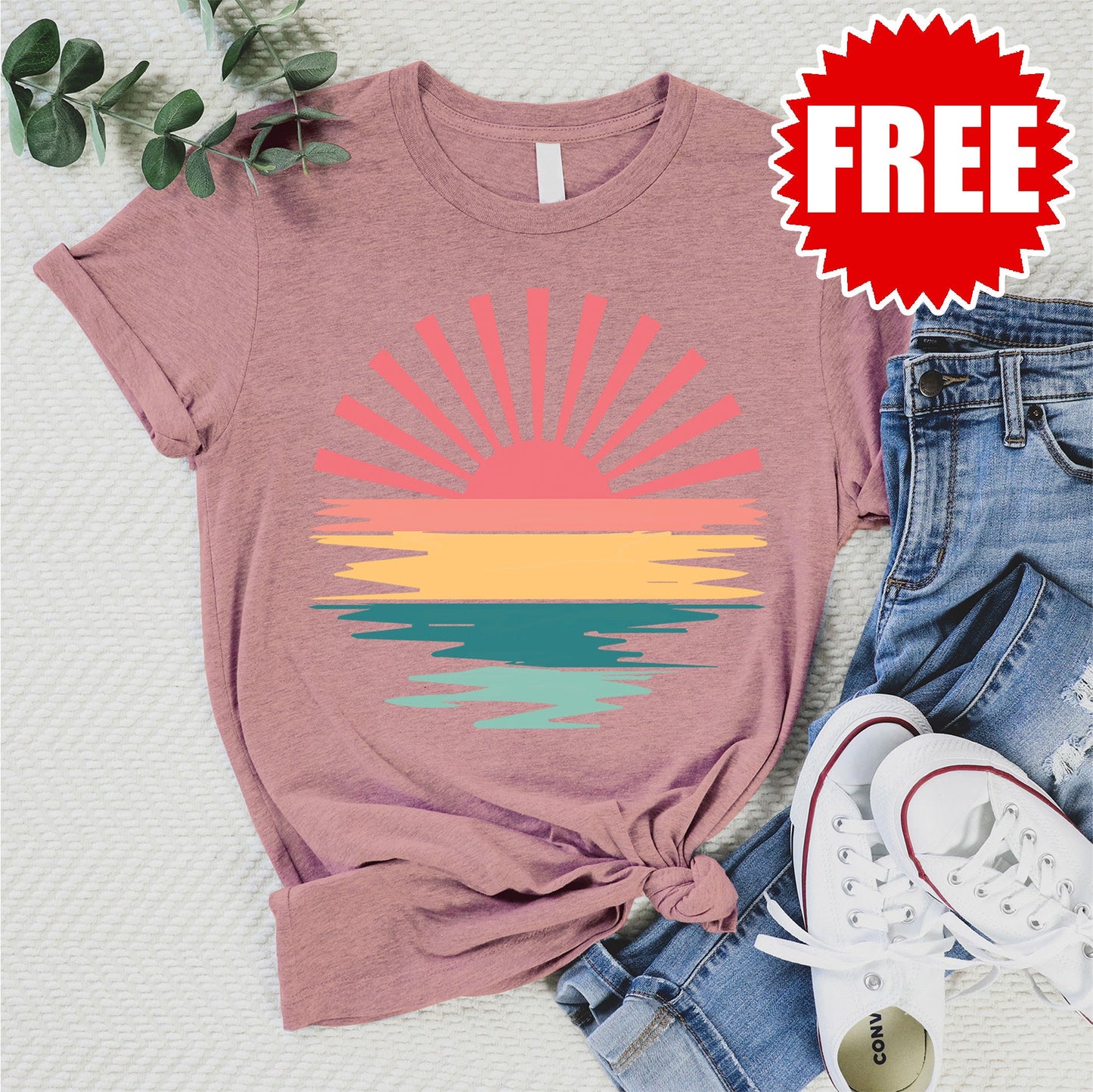 Sunset Tee - Heather Guava - 0