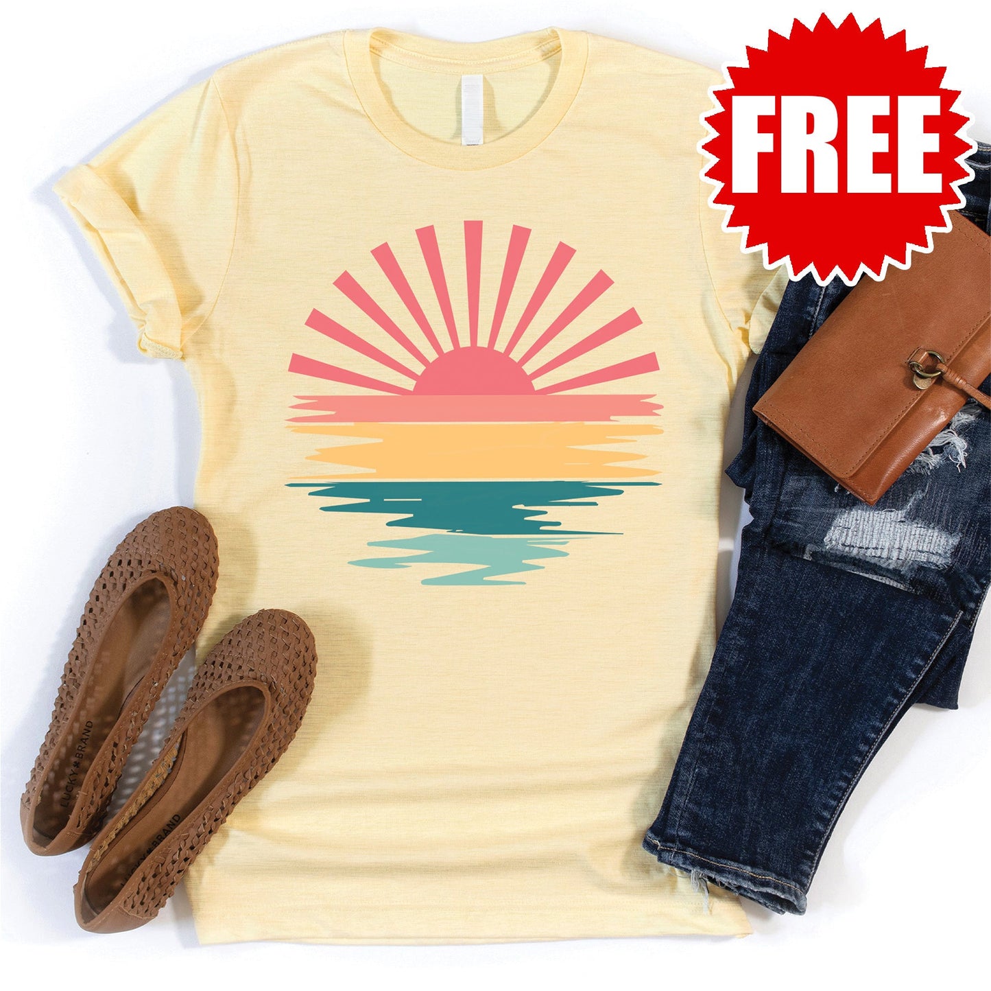 Sunset Tee - Heather Lemonade - 0 Style001