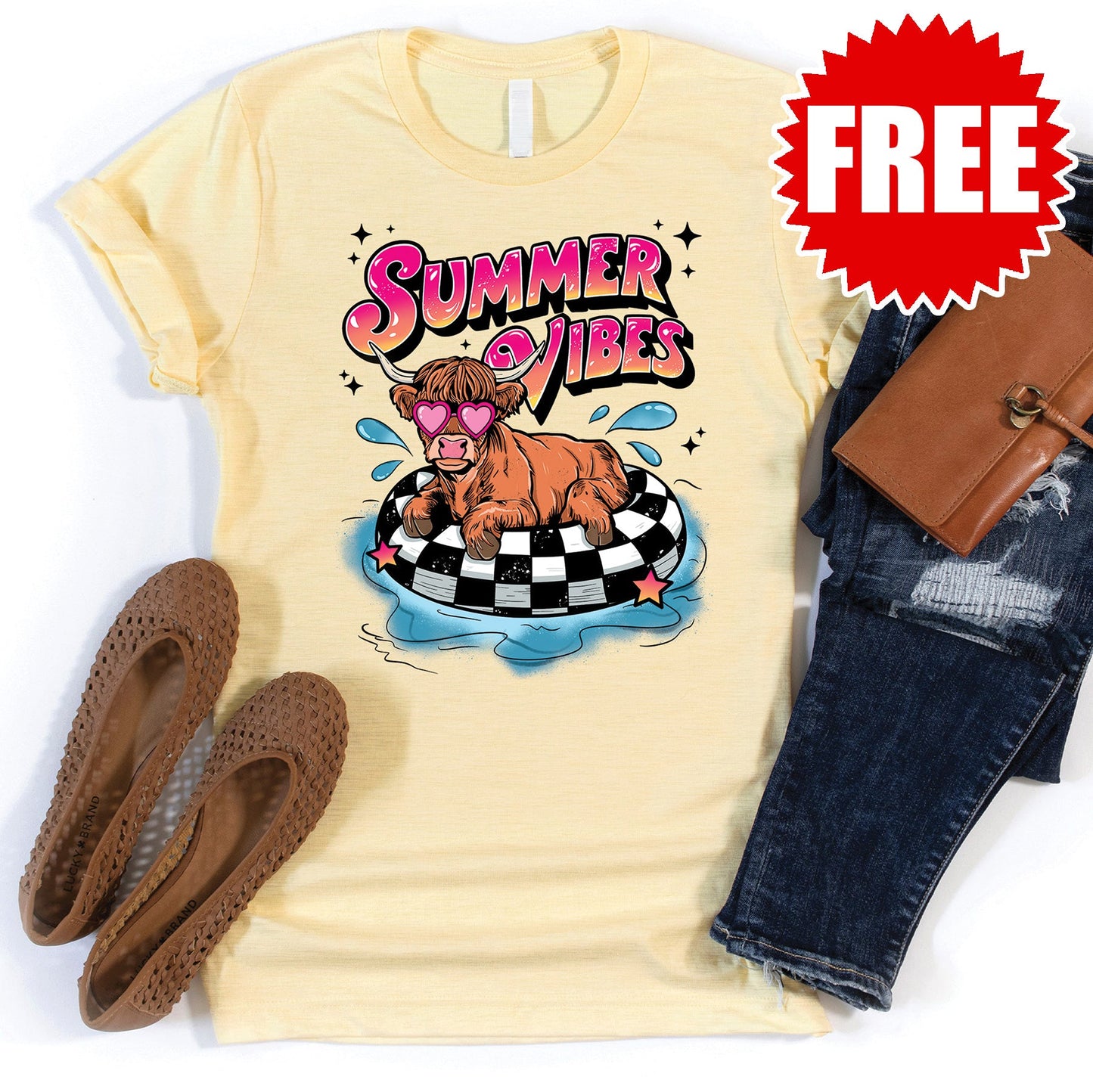Summer Vibes Tee - Heather Lemonade - 0 Style002