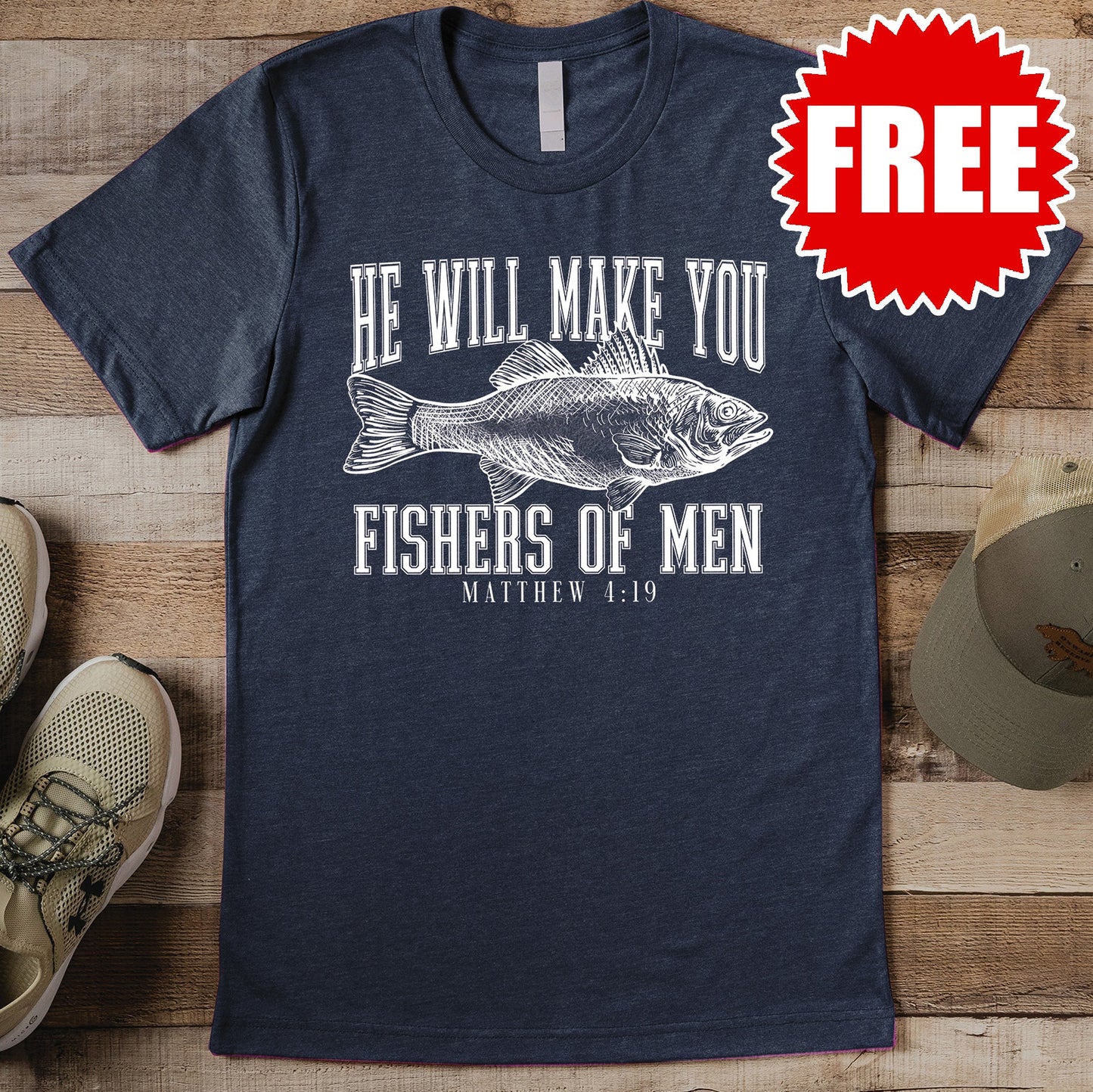 Fishers of Men Tee - Heather Navy - 0