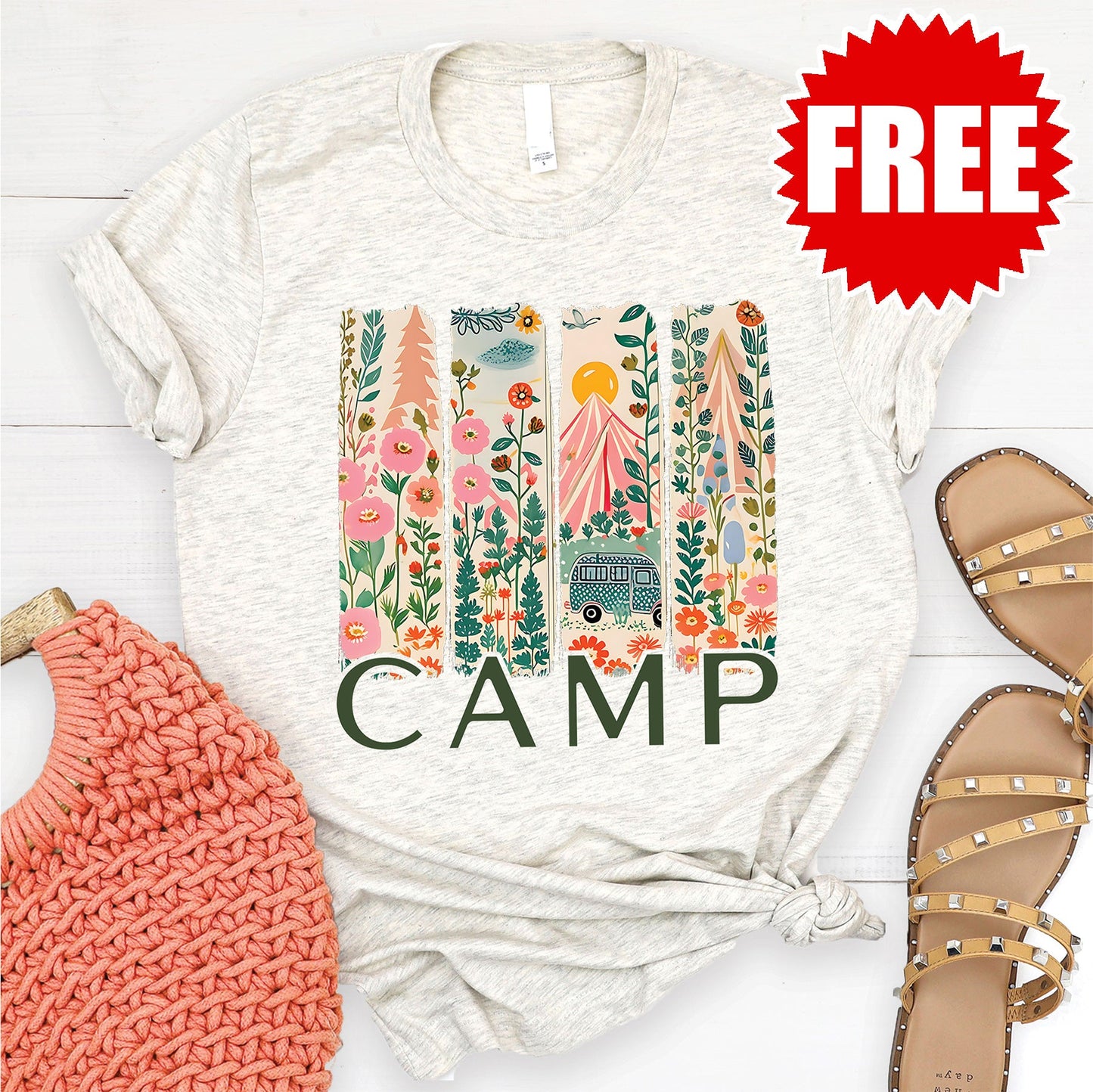 Camp Tee - Heather Oatmeal - 0
