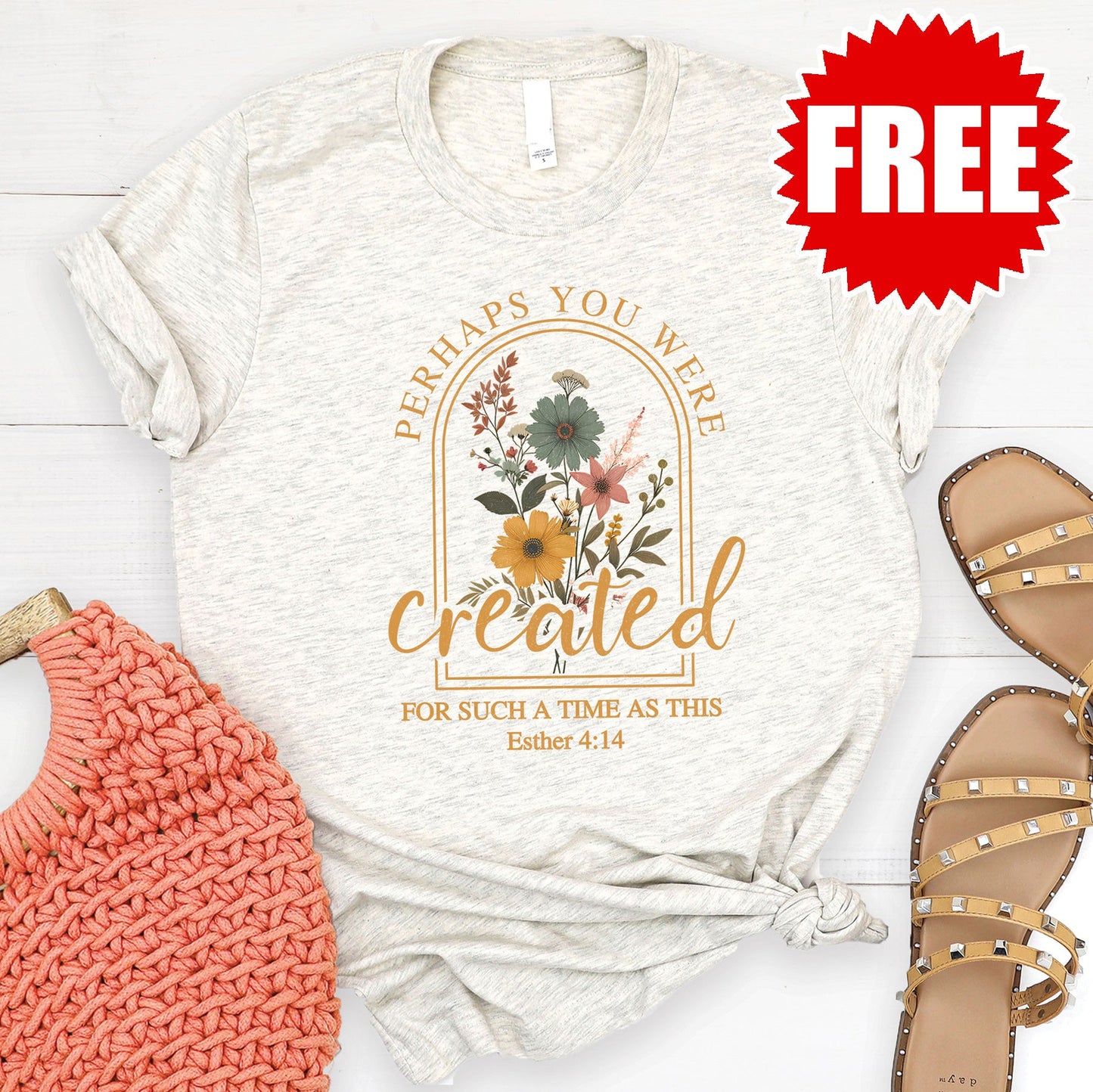Created Tee - Heather Oatmeal - 0