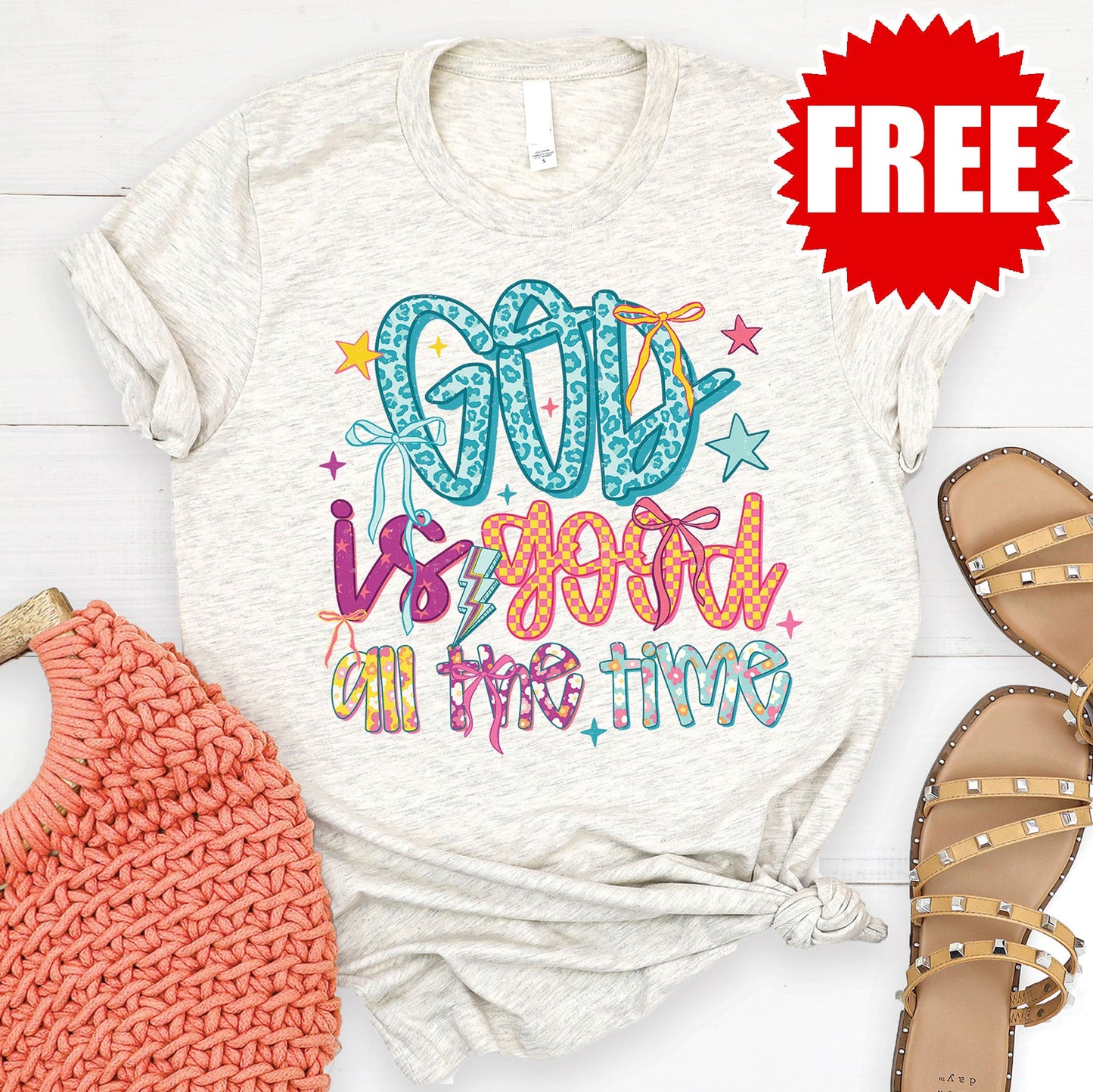 God is Good Tee - Heather Oatmeal - 0 Style001