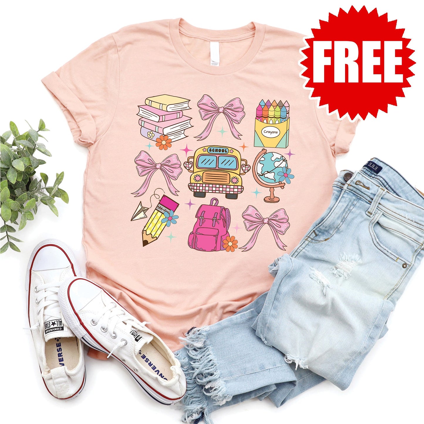Teacher Life Tee - Heather Peach - 0 Style001