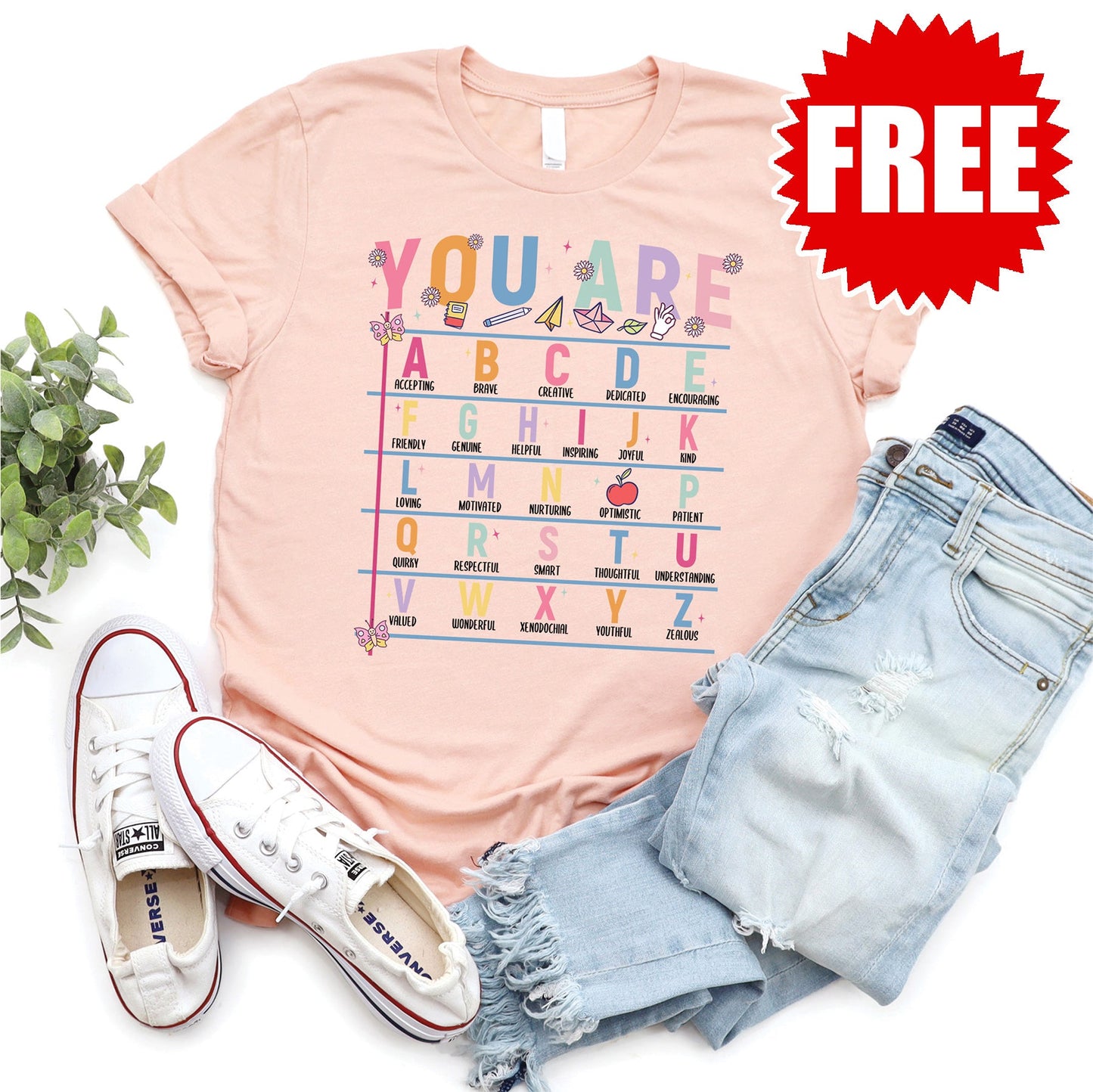 You Are Tee - Heather Peach - 0 Style001
