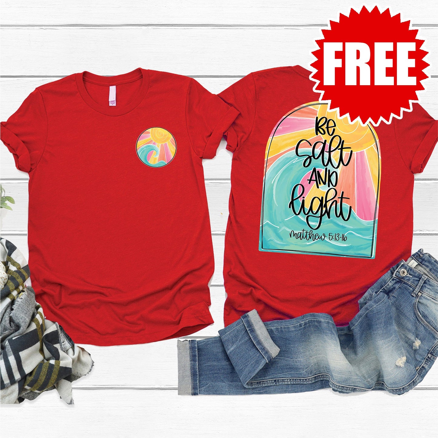 Salt and Light Tee - Heather Poppy - 0