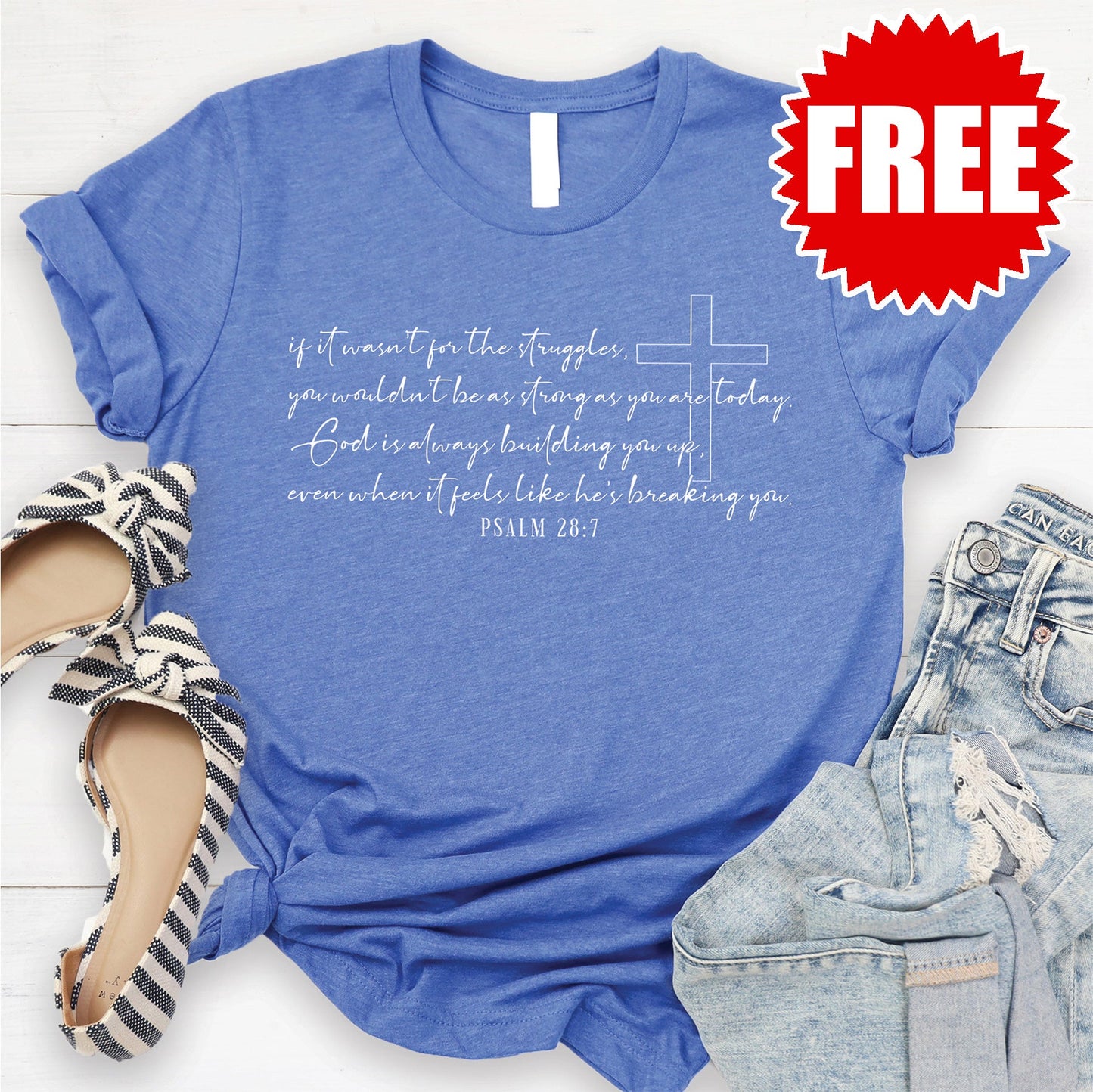 Struggles Tee - Heather Royal Blue - 0