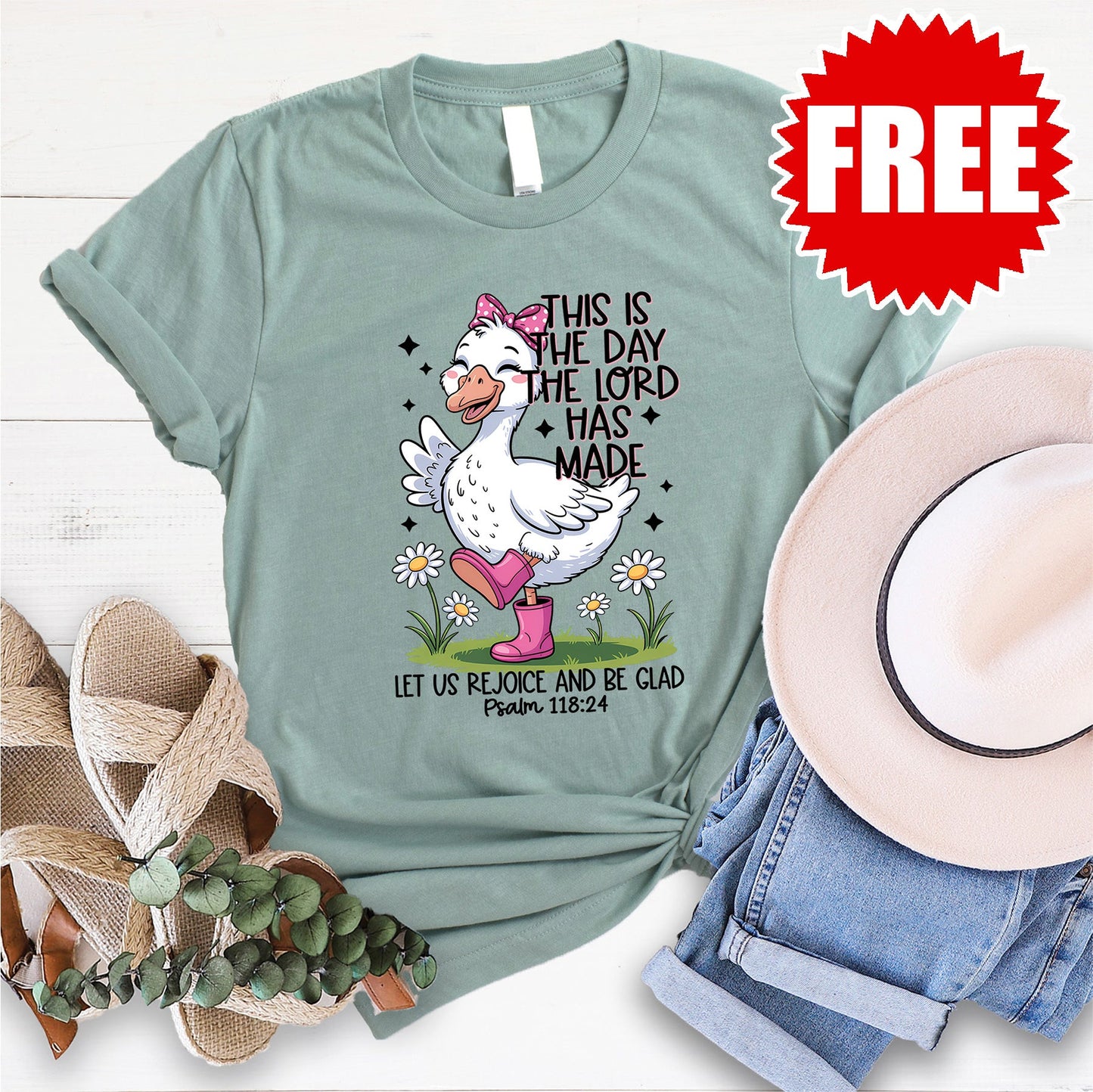 This is the Day the Lord has Made Goose Tee - Heather Sage - 0