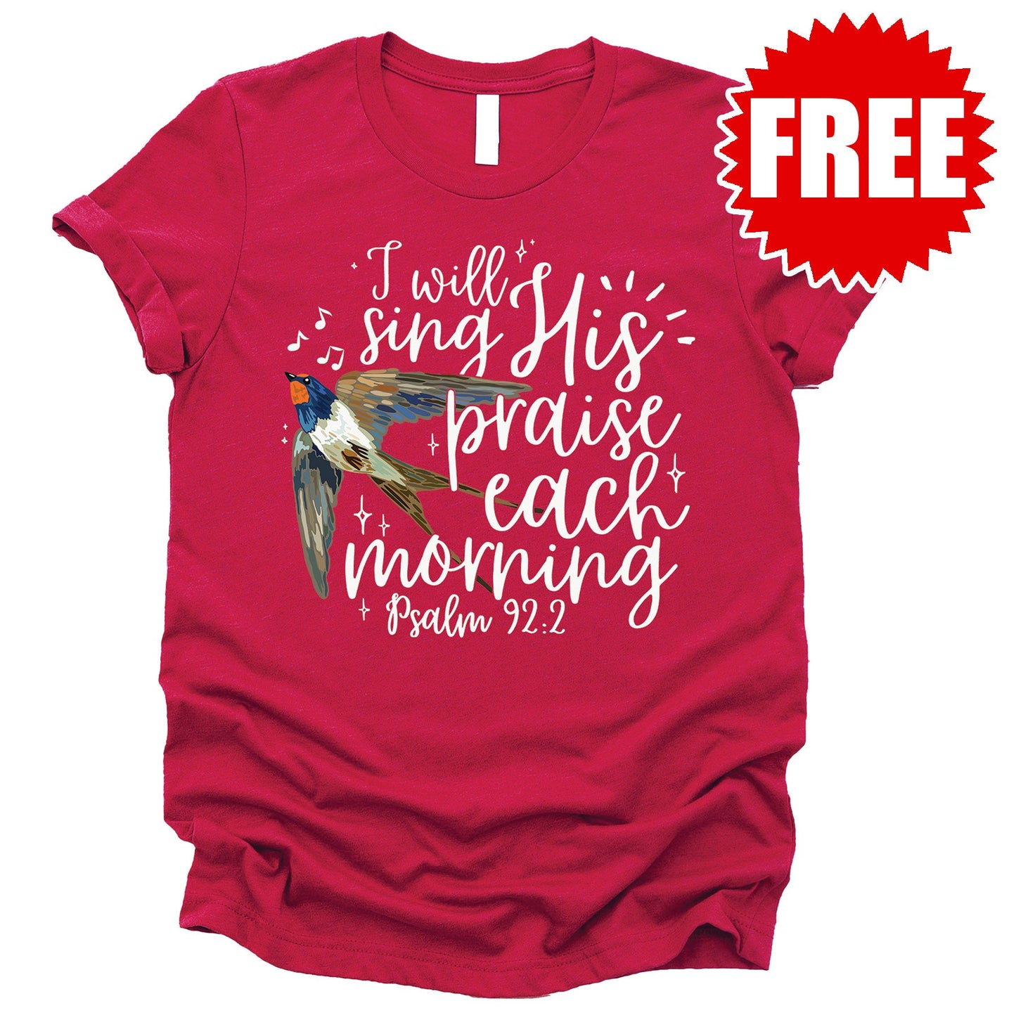Sing His Praise Tee - Heather Scarlet - 0