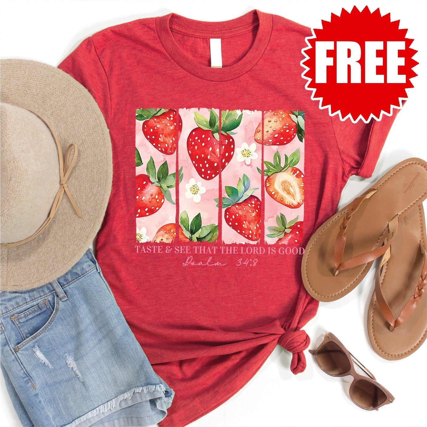 The Lord is Good Tee - Heather Scarlet - 0