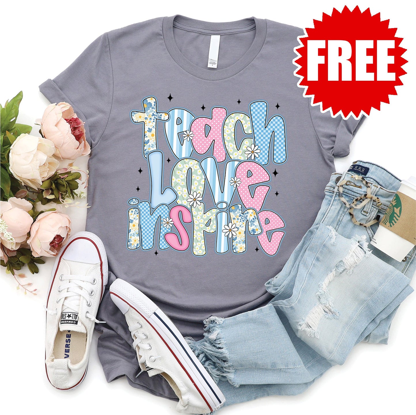 Teach Love Inspire Tee - Heather Storm - 0
