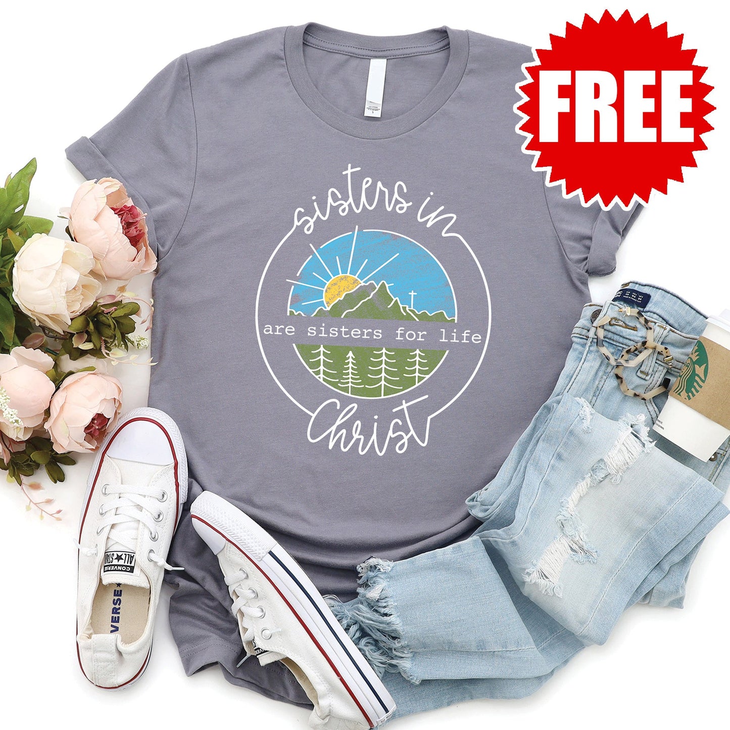 Sisters in Christ Tee - Heather Storm Style001