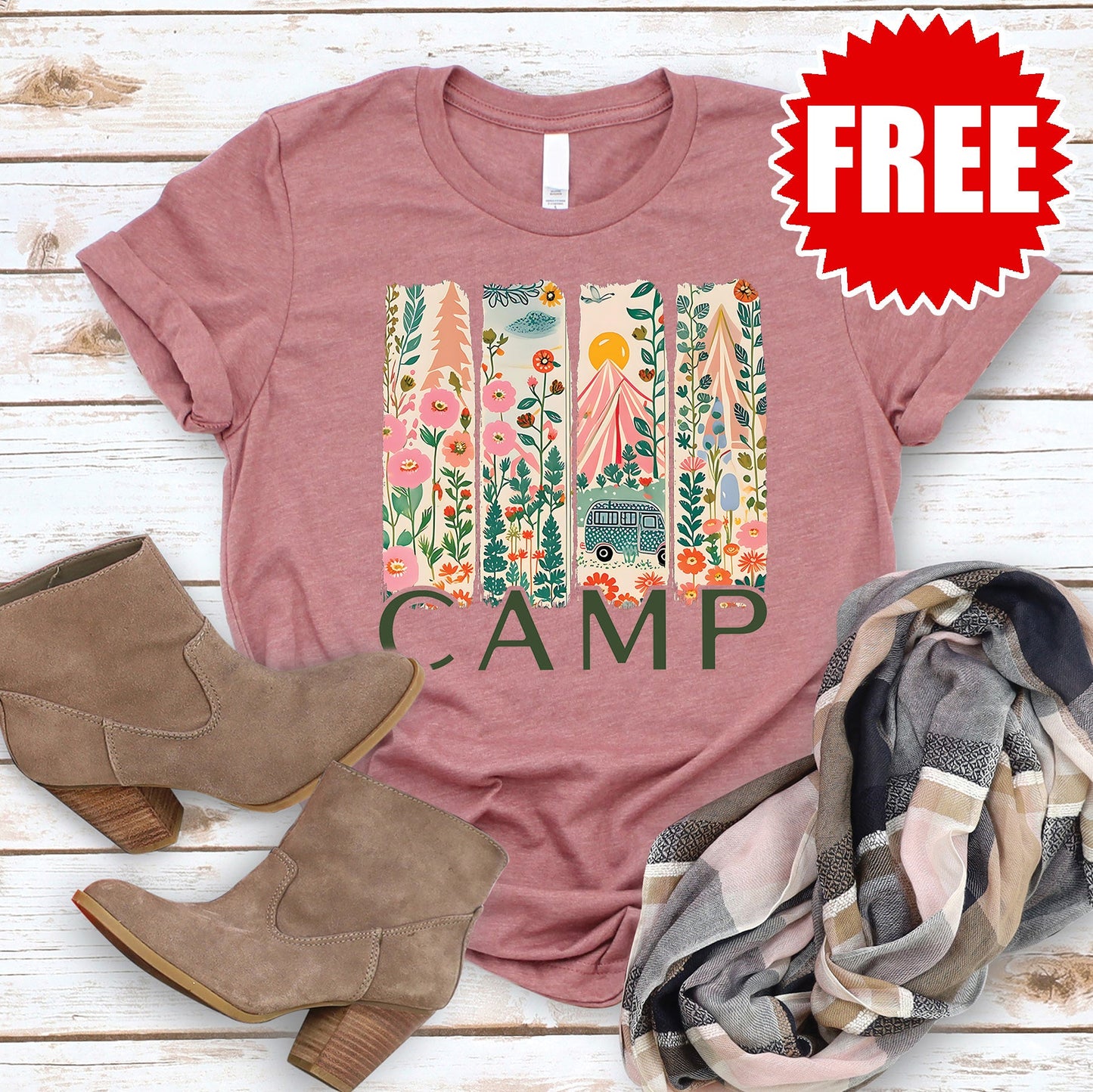 Camp Tee - Heather Strawberry Cream - 0