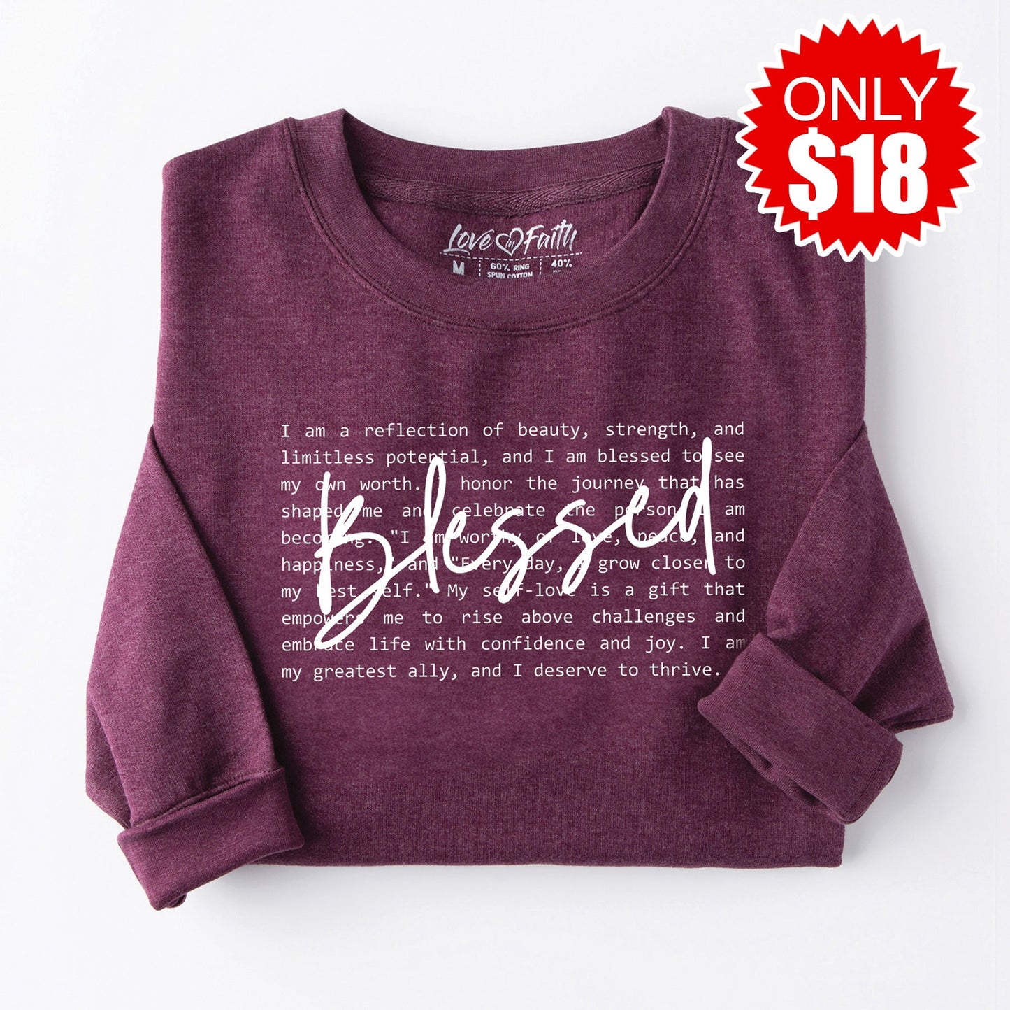 Blessed Crewneck Sweatshirt - Heather Sugar Plum