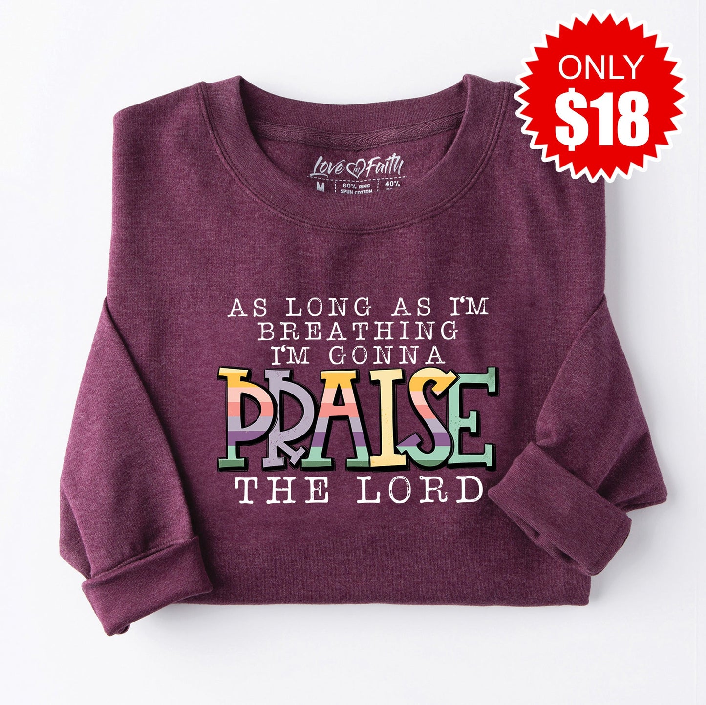 Praise Sweatshirt - Heather Sugar Plum - 18