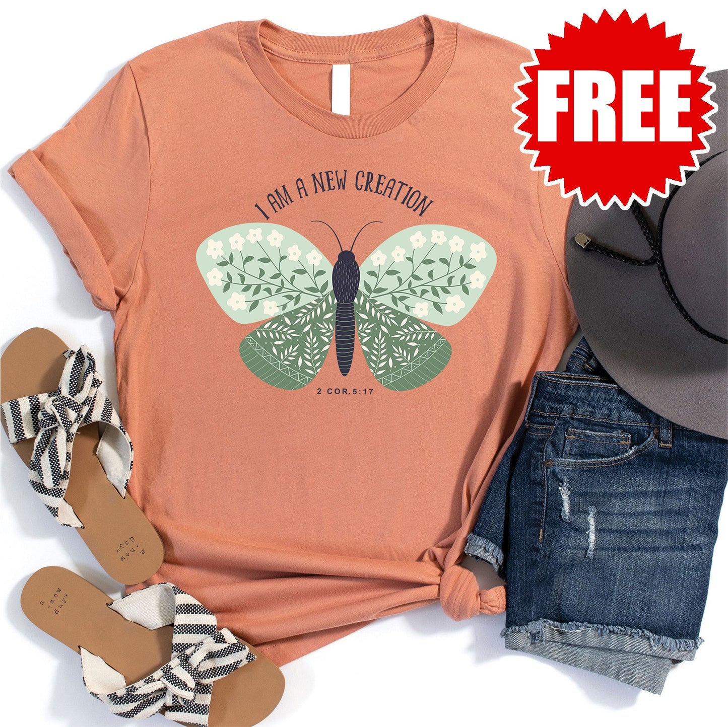 New Creation Tee - Heather Terracotta - 0