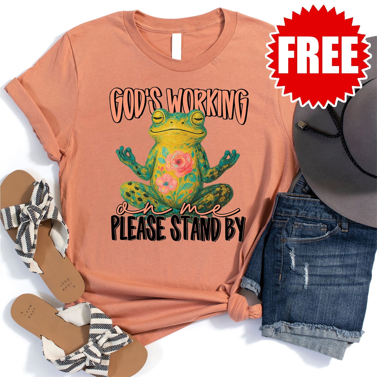 God's Working Tee - Heather Terracotta - 0