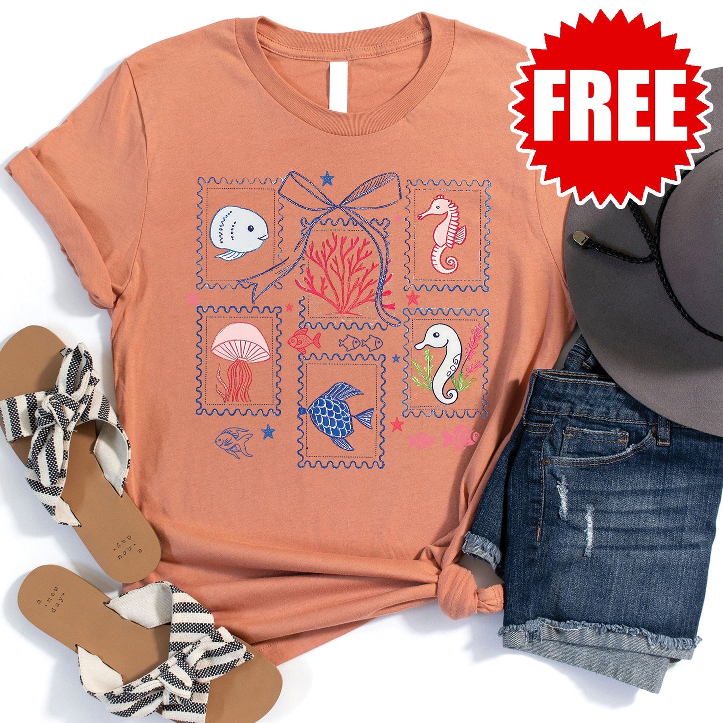 Sea Tee - Heather Terracotta - 0