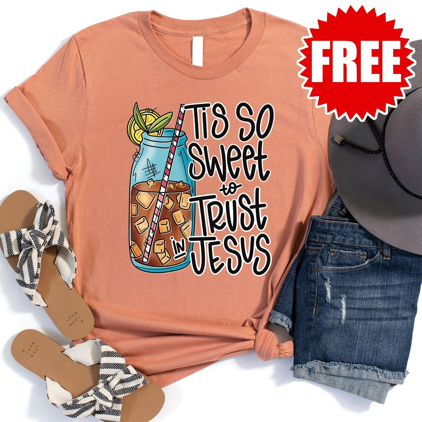Tis So Sweet Tee - Heather Terracotta - 0