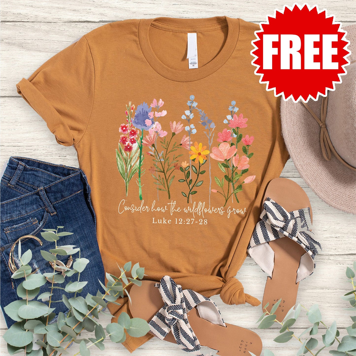 Wildflowers Grow Tee - Heather Toast - 0