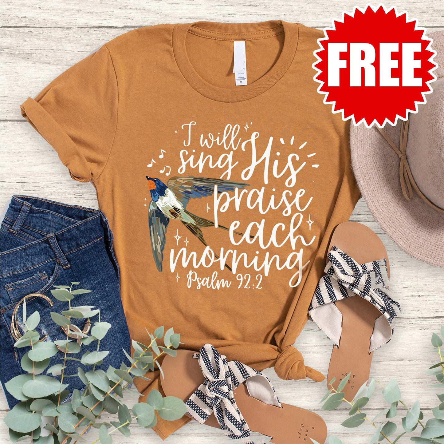 Sing His Praise Tee - Heather Toast - 0