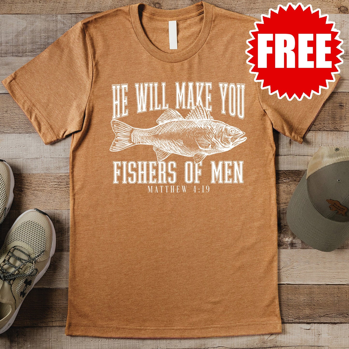 Fishers of Men Tee - Heather Toast - 0