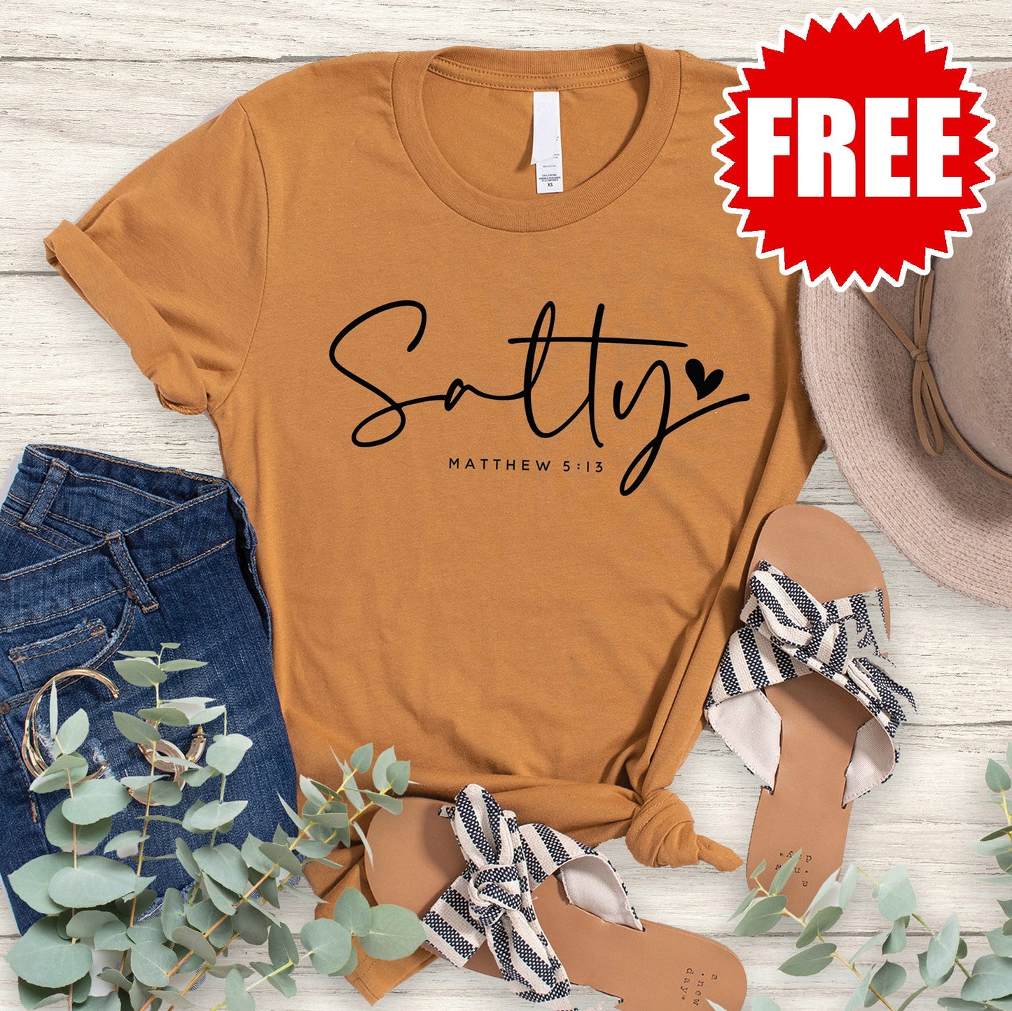 Salty Tee - Heather Toast - FREE