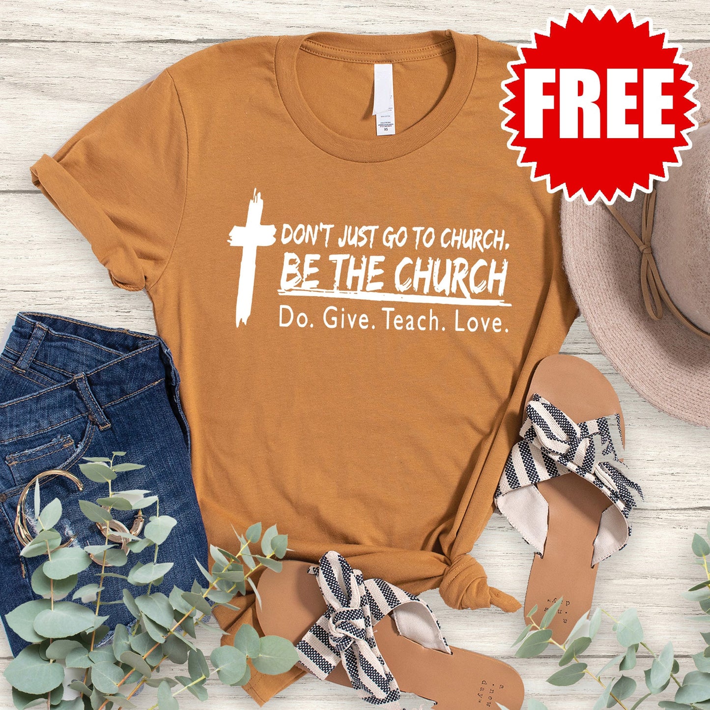 Be The Church Tee - Heather Toast - FREE