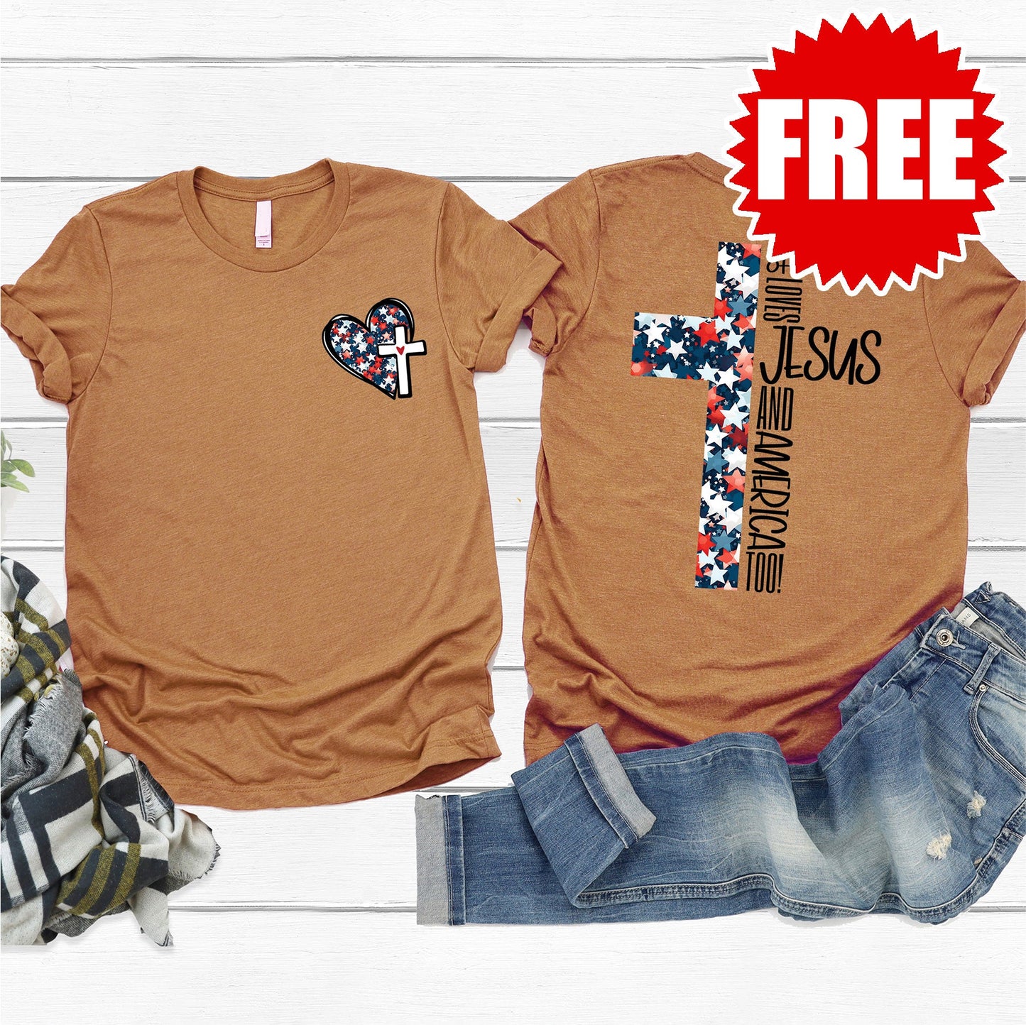 She Loves Jesus Tee - Heather Toast - 0