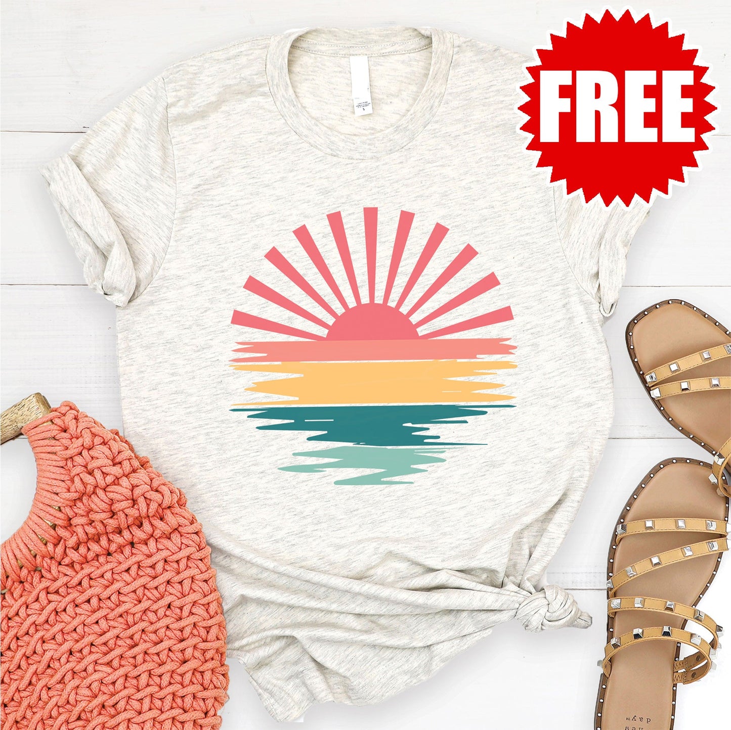 Sunset Tee - Heather Vanilla Sky - 0 Style001