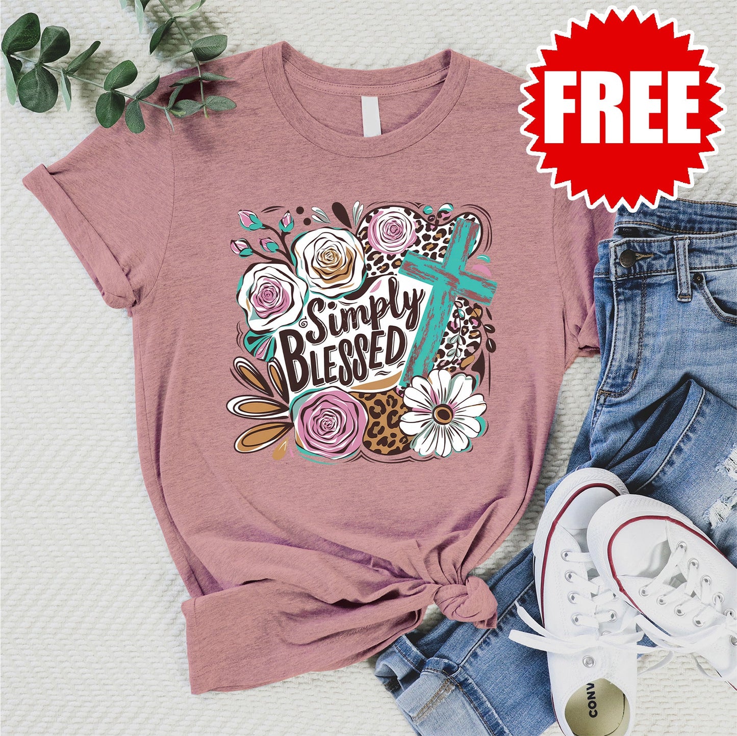 Simply Blessed Tee - Heather Zephyr - 0