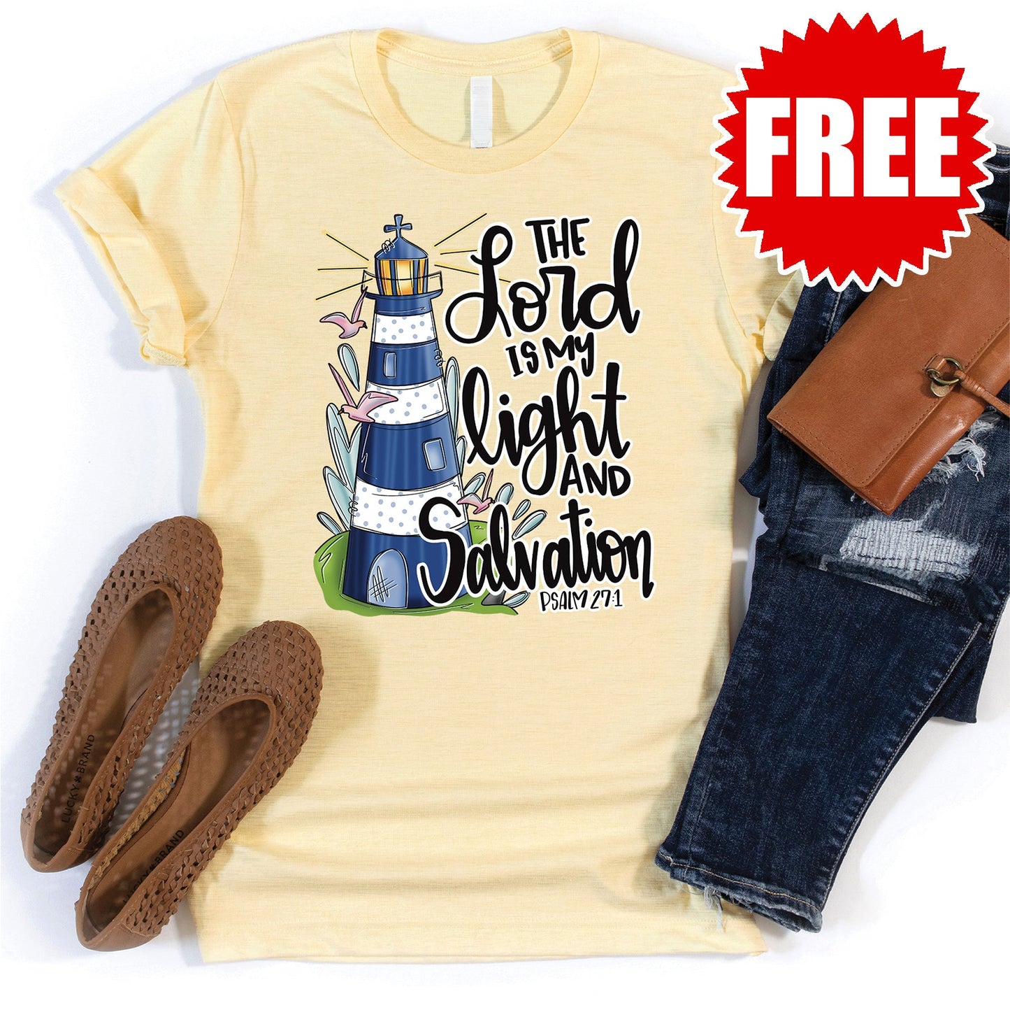 The Lord is My Light Tee - Heather Lemonade - 0