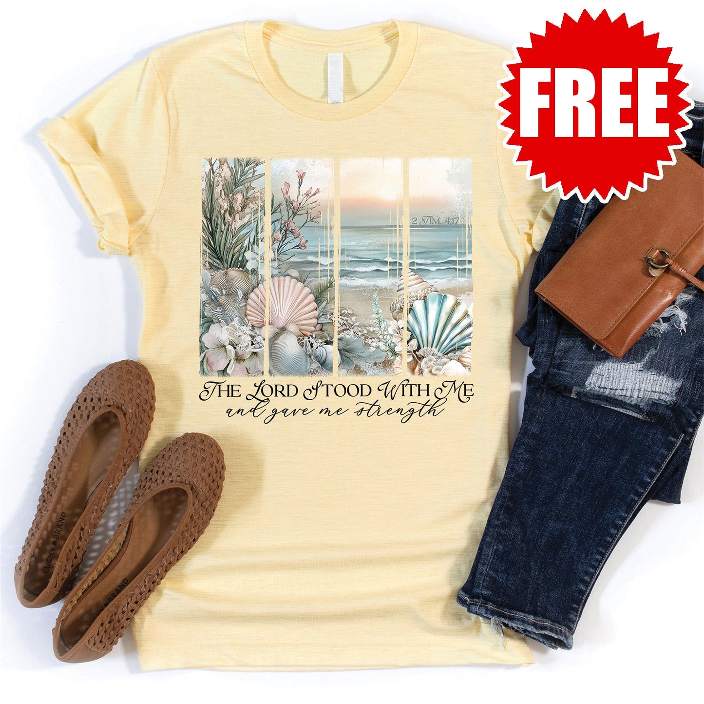 The Lord Stood With Me Tee - Heather Lemonade - 0