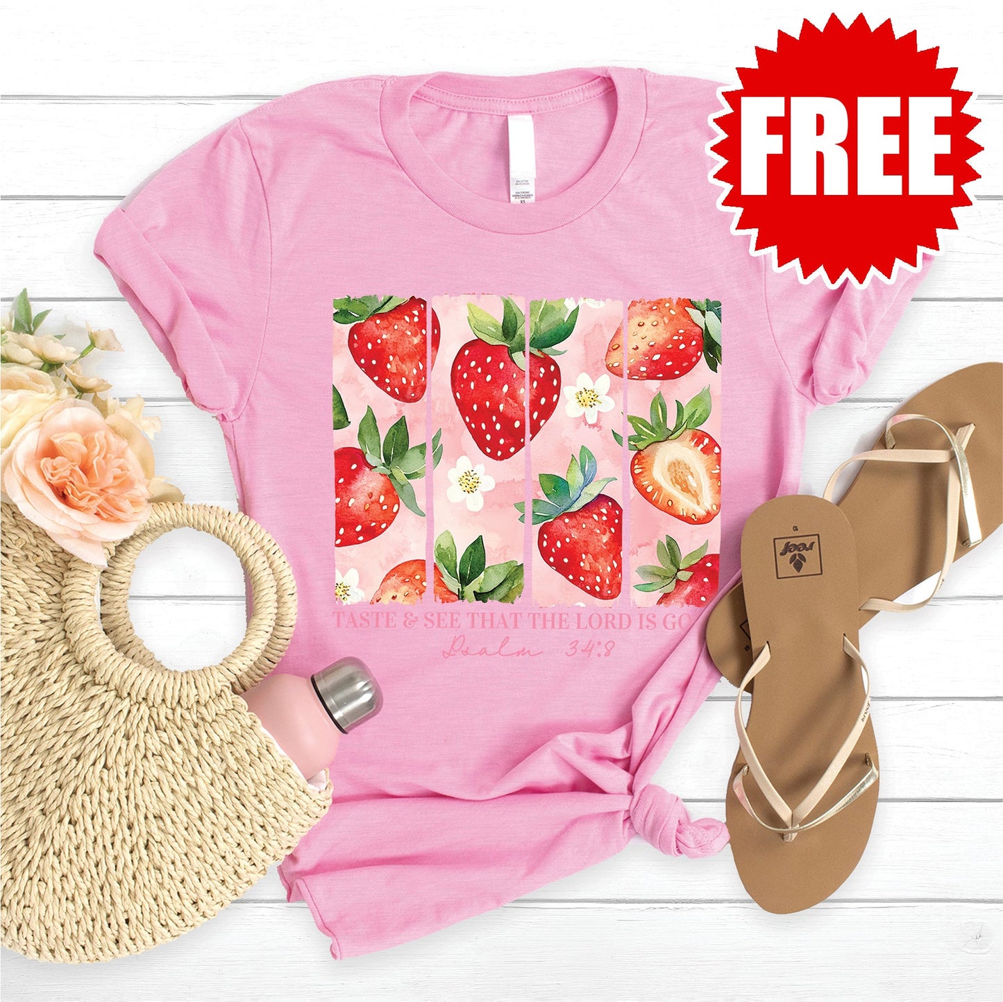 The Lord is Good Tee - Heather Bubble Gum - 0
