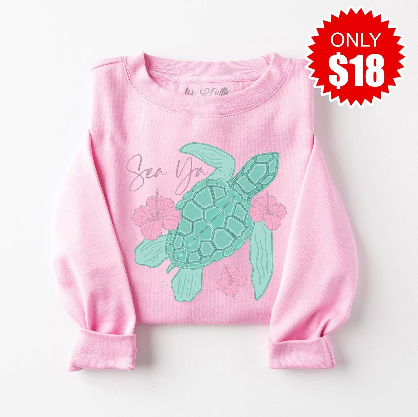 Sea Ya Sweatshirt - Heather Bubble Gum - 18