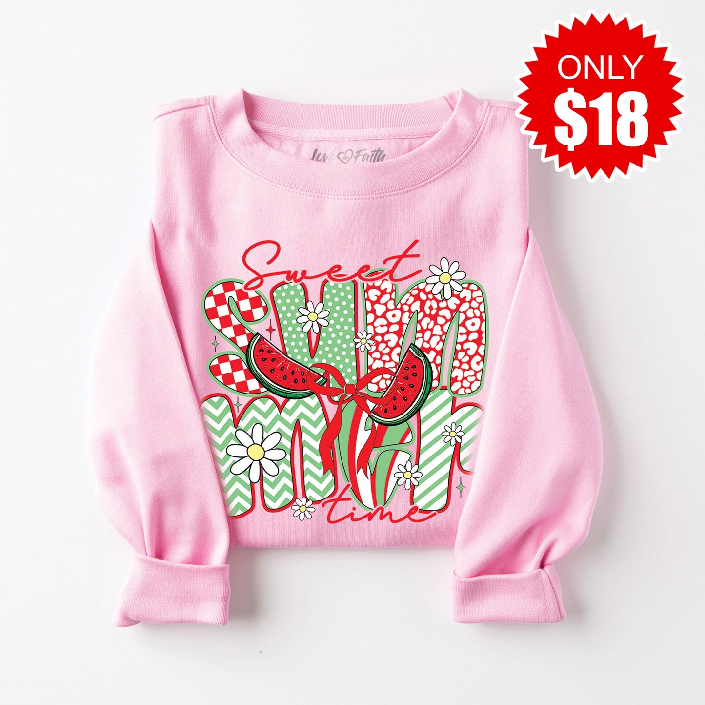 Sweet Summer Sweatshirt - Heather Bubble Gum - 18 Style001