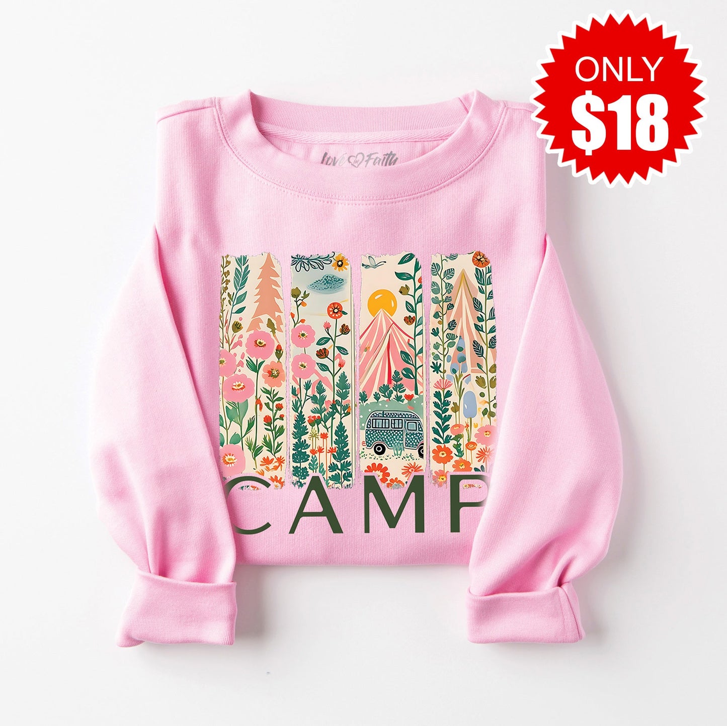Camp Sweatshirt - Heather Bubble Gum - 18