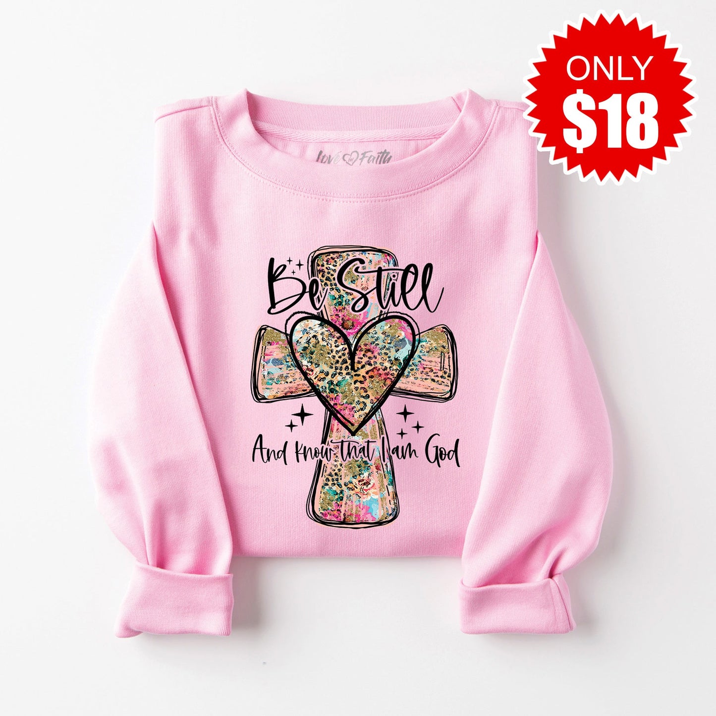 Be Still Sweatshirt - Heather Bubble Gum - 18