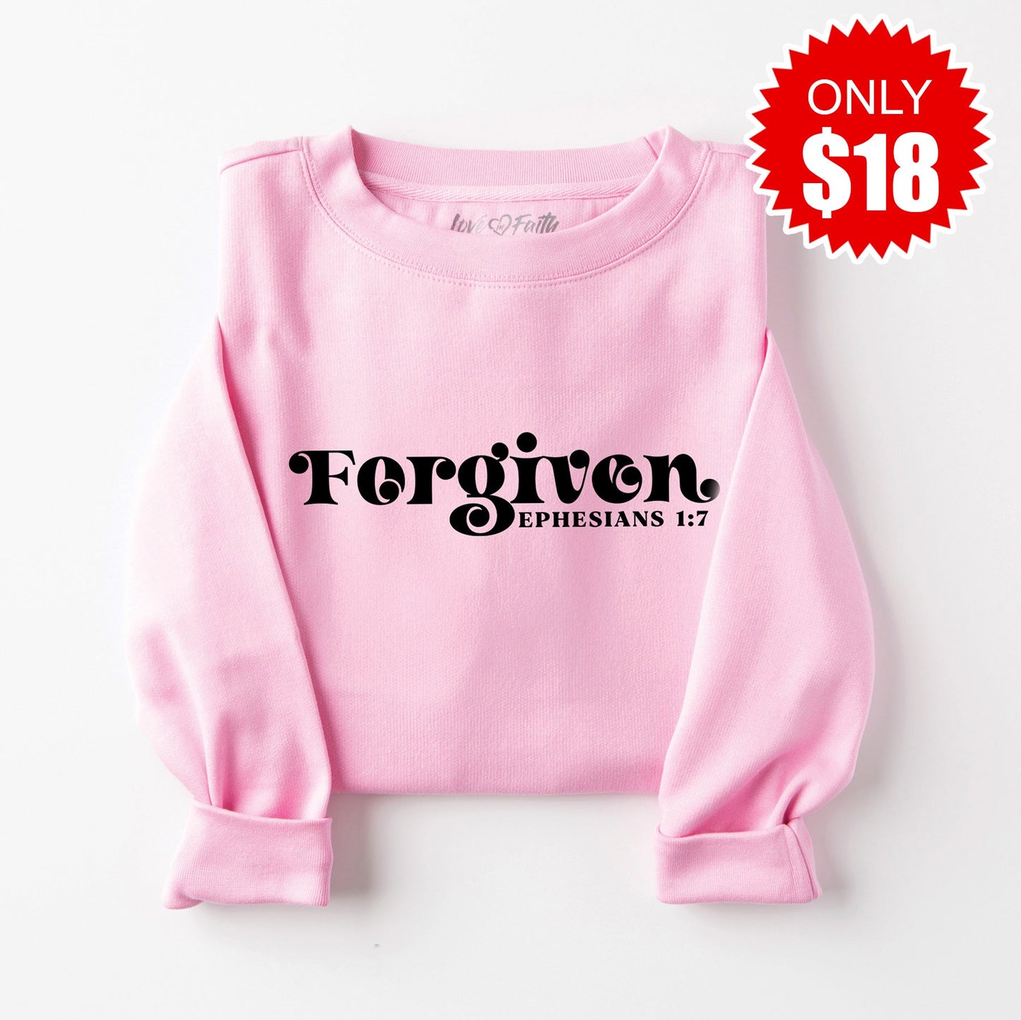 Forgiven Sweatshirt - Heather Bubble Gum - 18