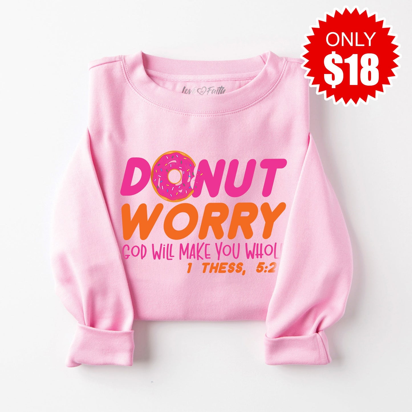 God Will Make You Whole Sweatshirt - Heather Bubble Gum - 18