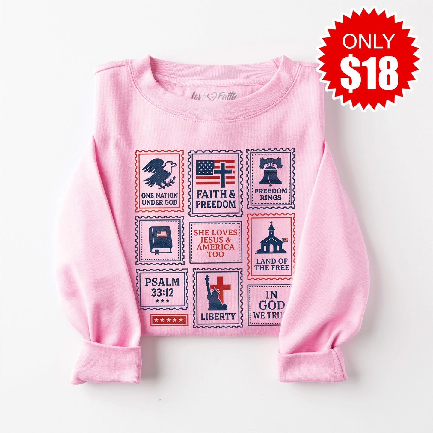 Stamps Sweatshirt - Heather Bubble Gum - 18